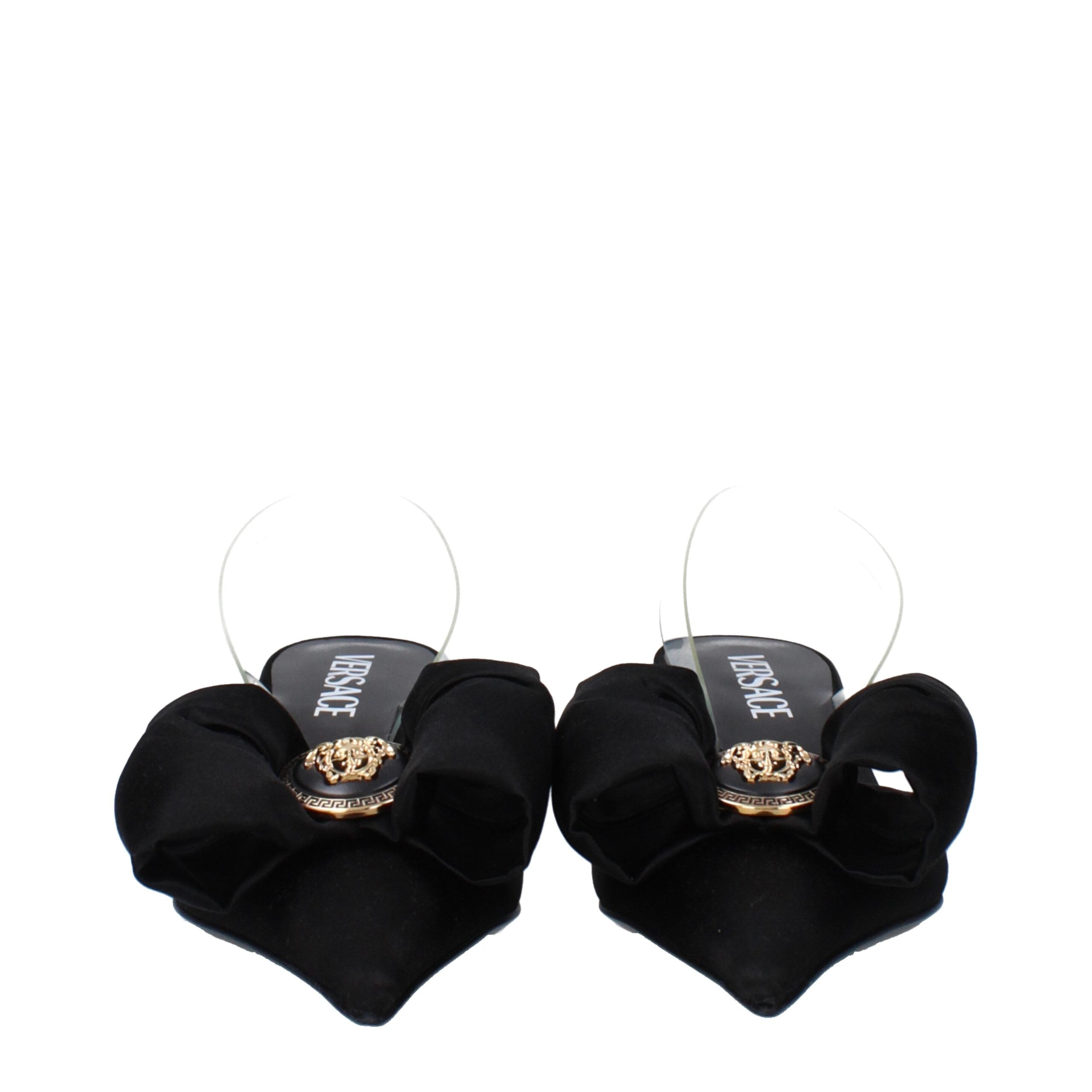 Versace Black Bow Satin Sandal