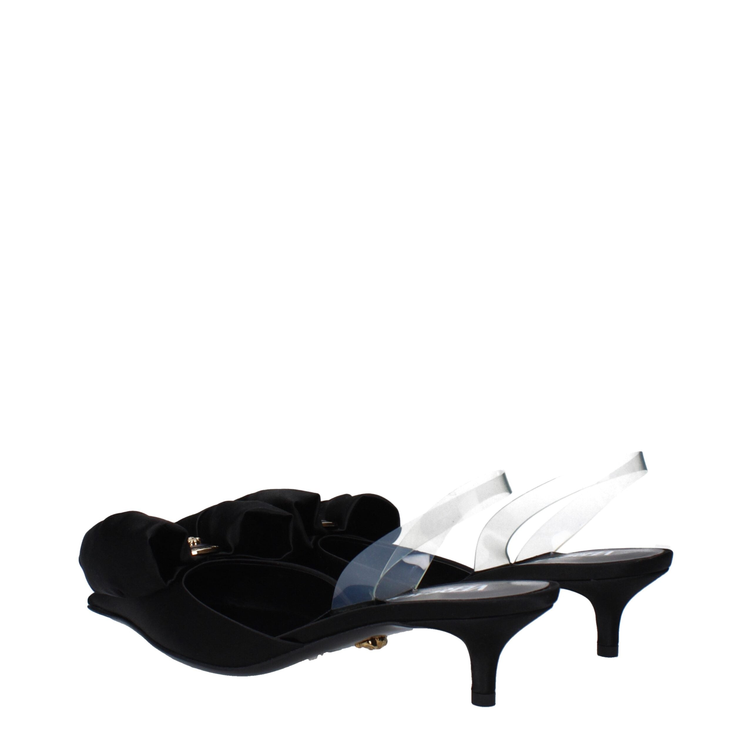 Versace Black Bow Satin Sandal