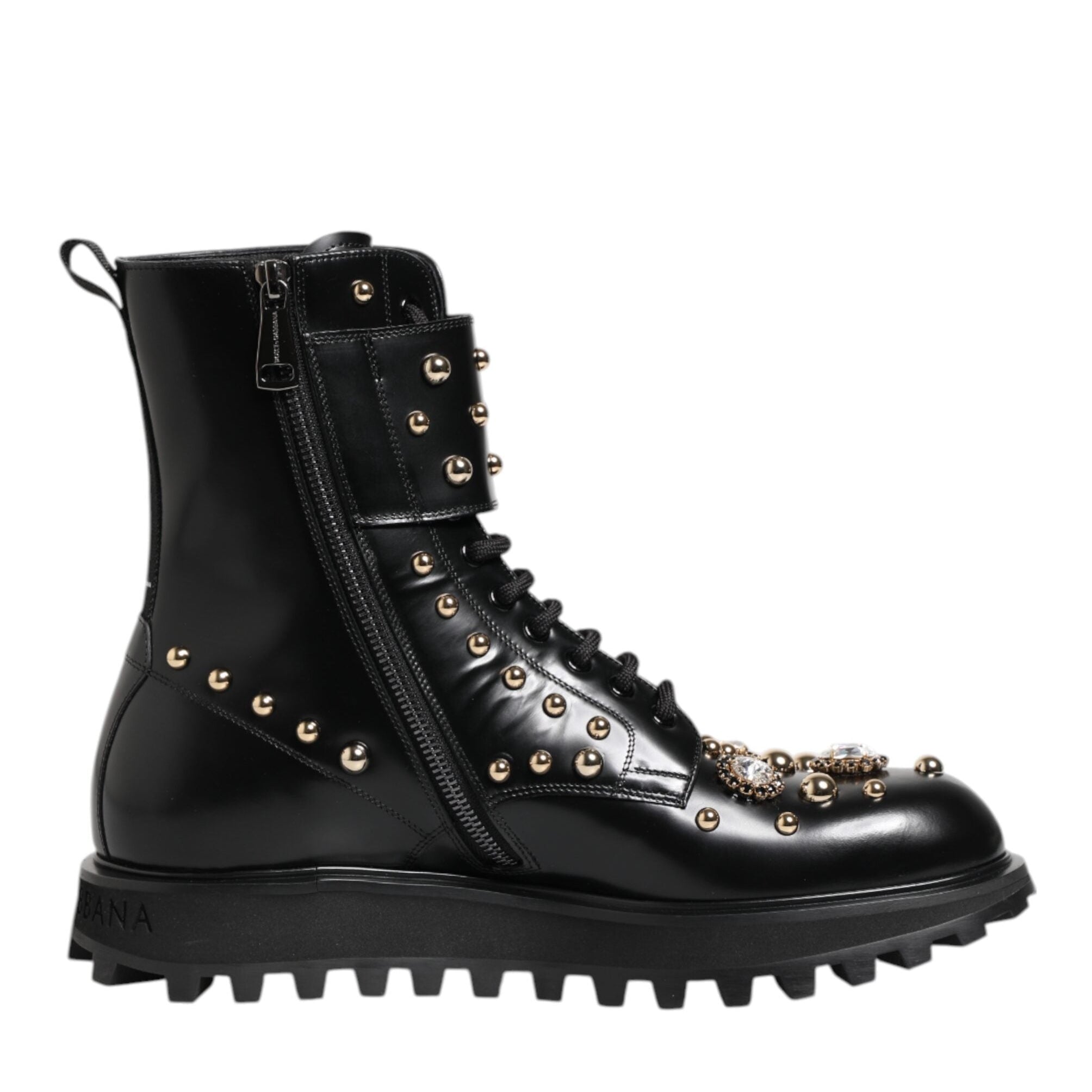 Dolce & Gabbana Black Studded Boots