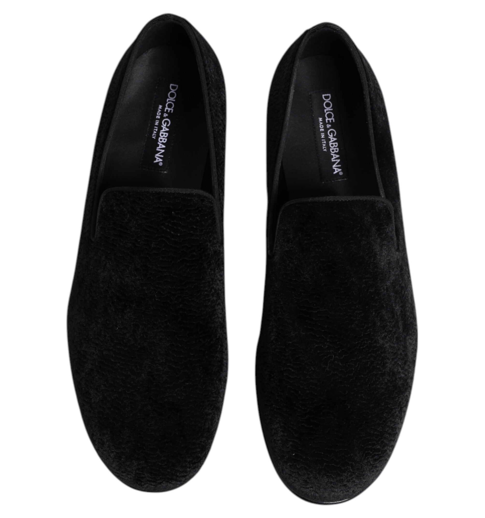 Dolce & Gabbana Black Jacquard Loafers