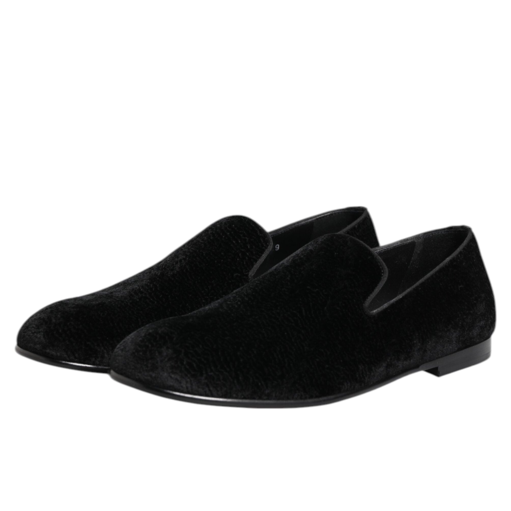 Dolce & Gabbana Black Jacquard Loafers