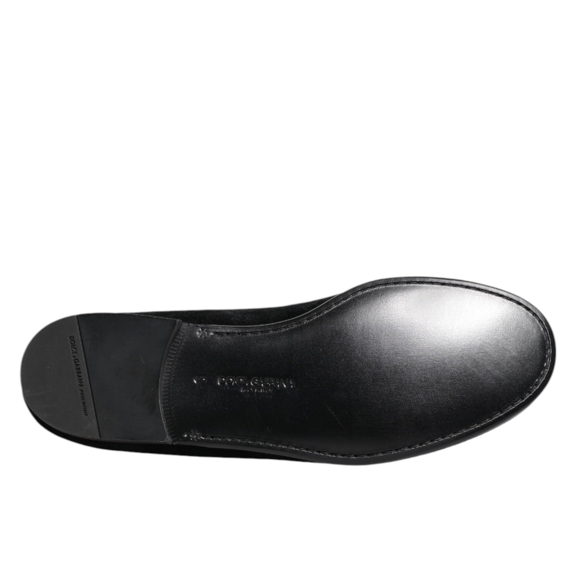 Dolce & Gabbana Black Jacquard Loafers