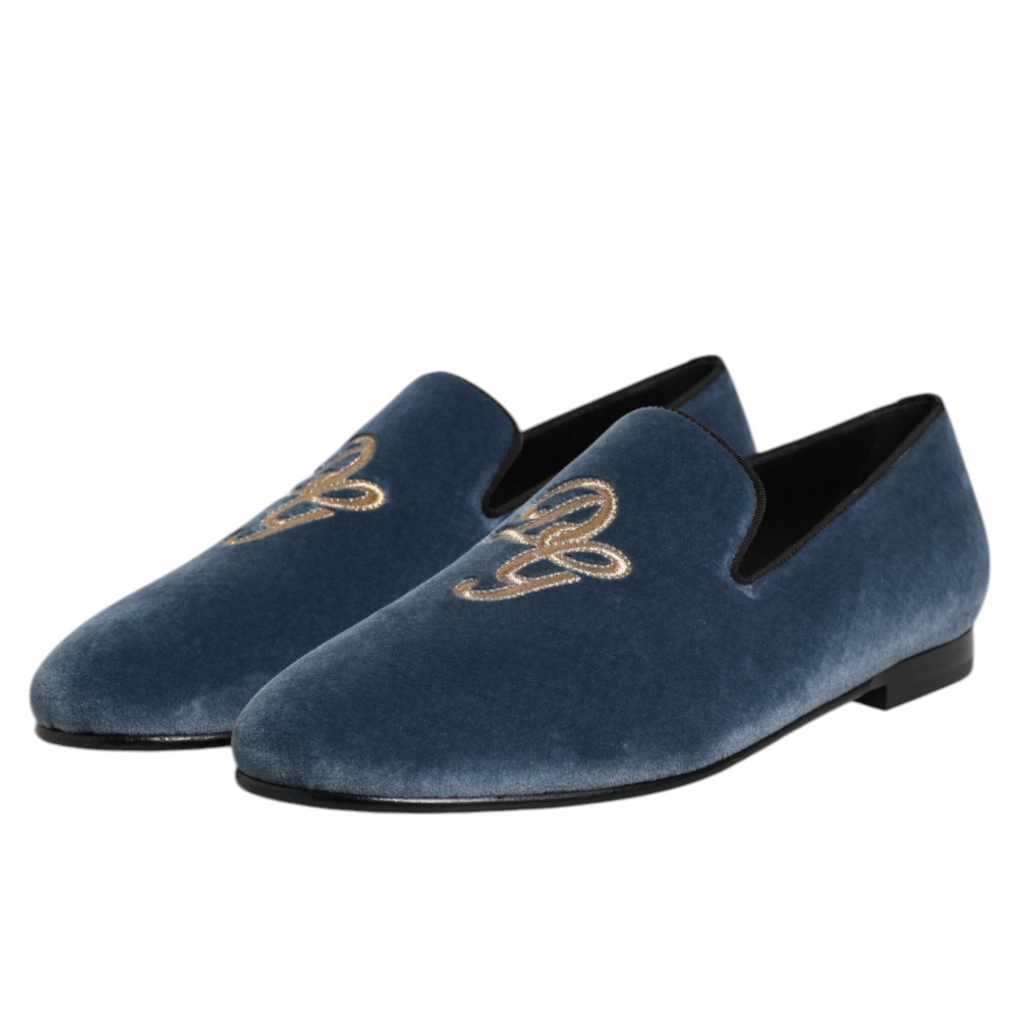 Dolce & Gabbana Blue Velvet Loafers