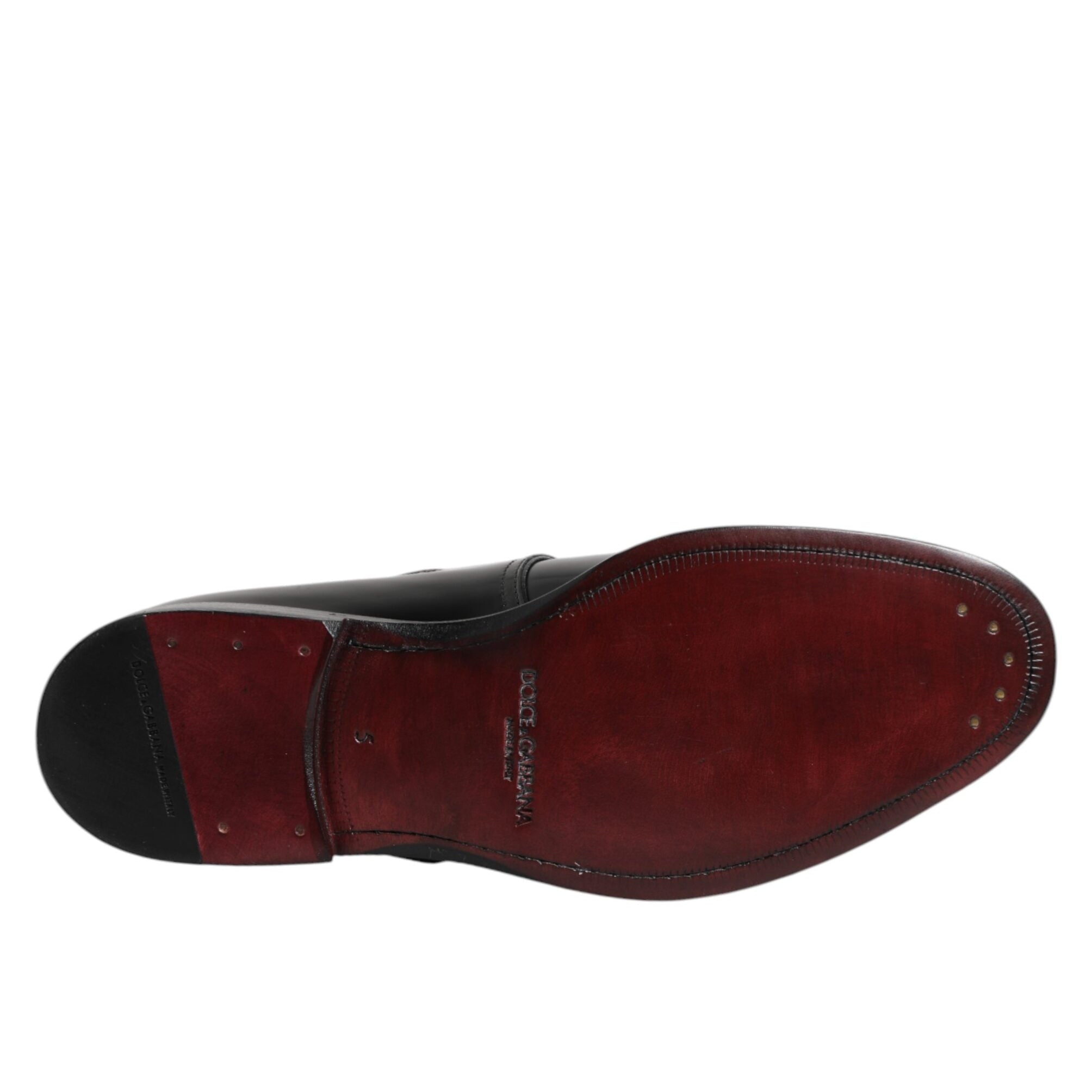 Dolce & Gabbana Black Leather Monk Strap Derby Shoes