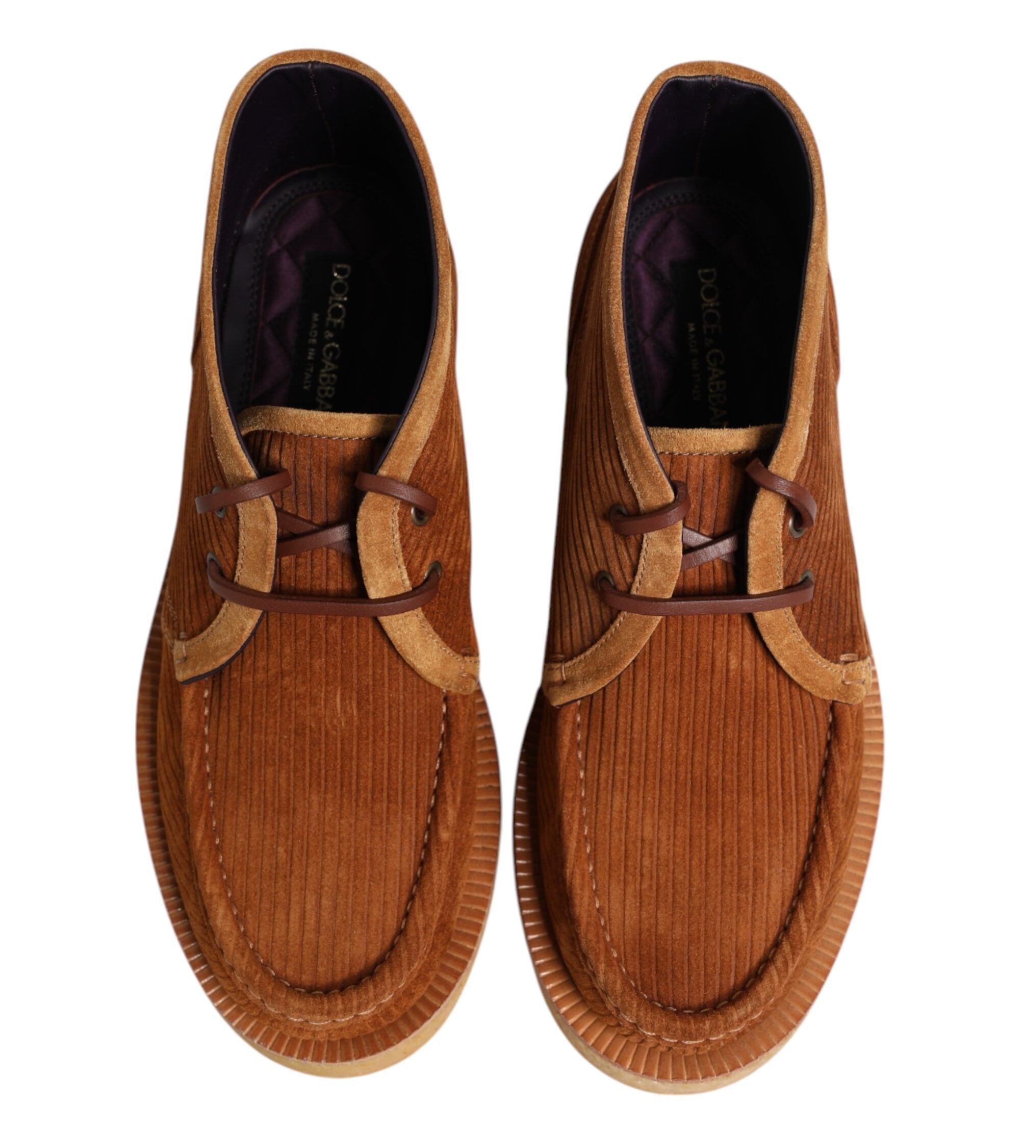 Dolce & Gabbana Brown Suede Nubuck Leather Desert Ankle Boots