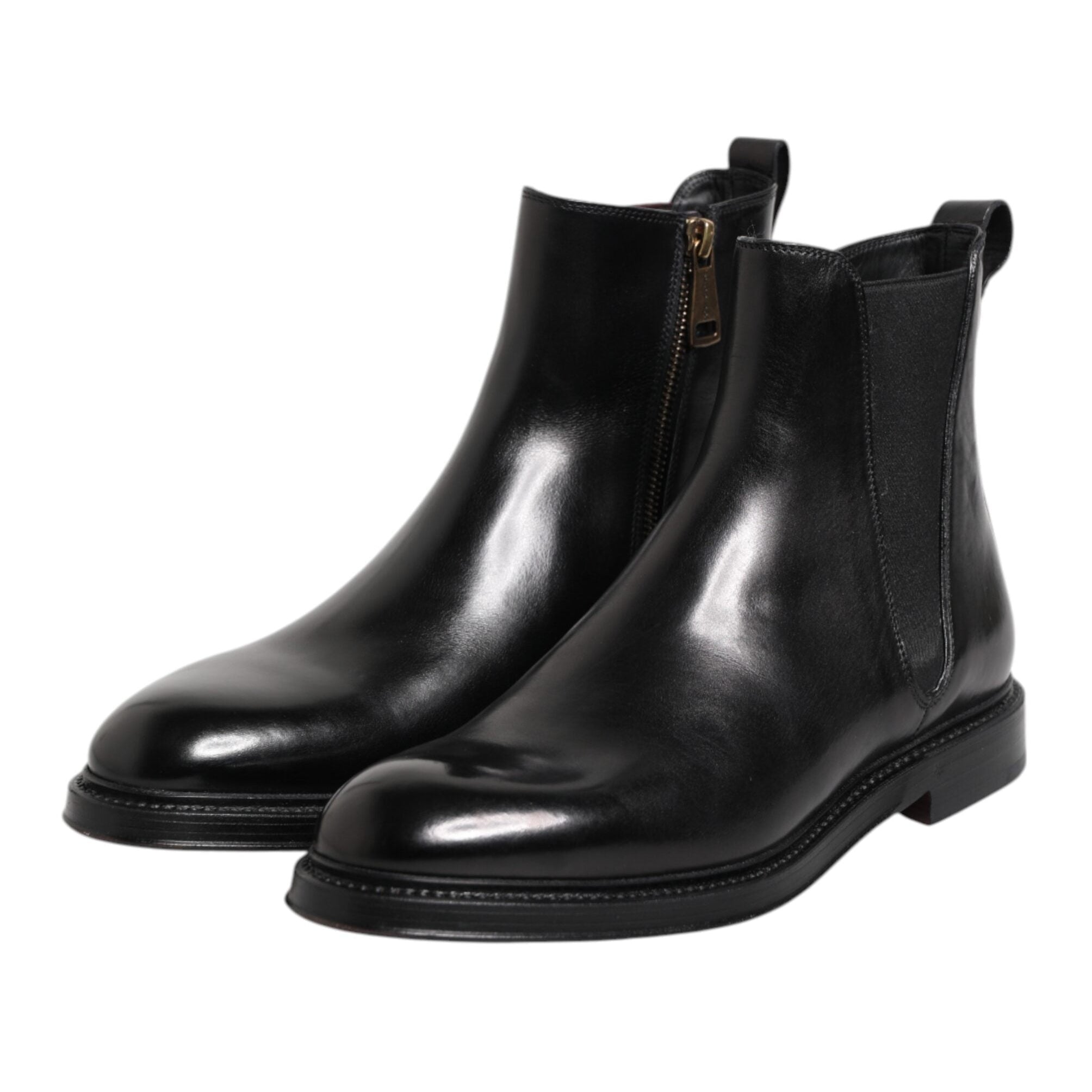 Dolce & Gabbana Black Chelsea Leather Boots