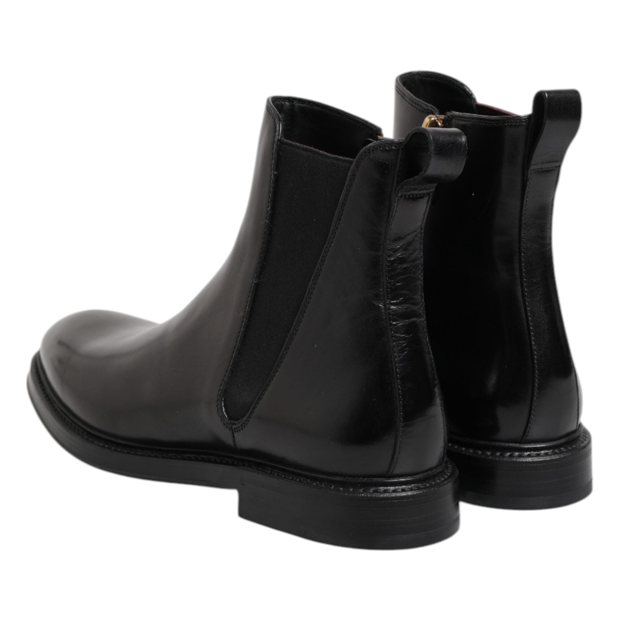 Dolce & Gabbana Black Chelsea Leather Boots