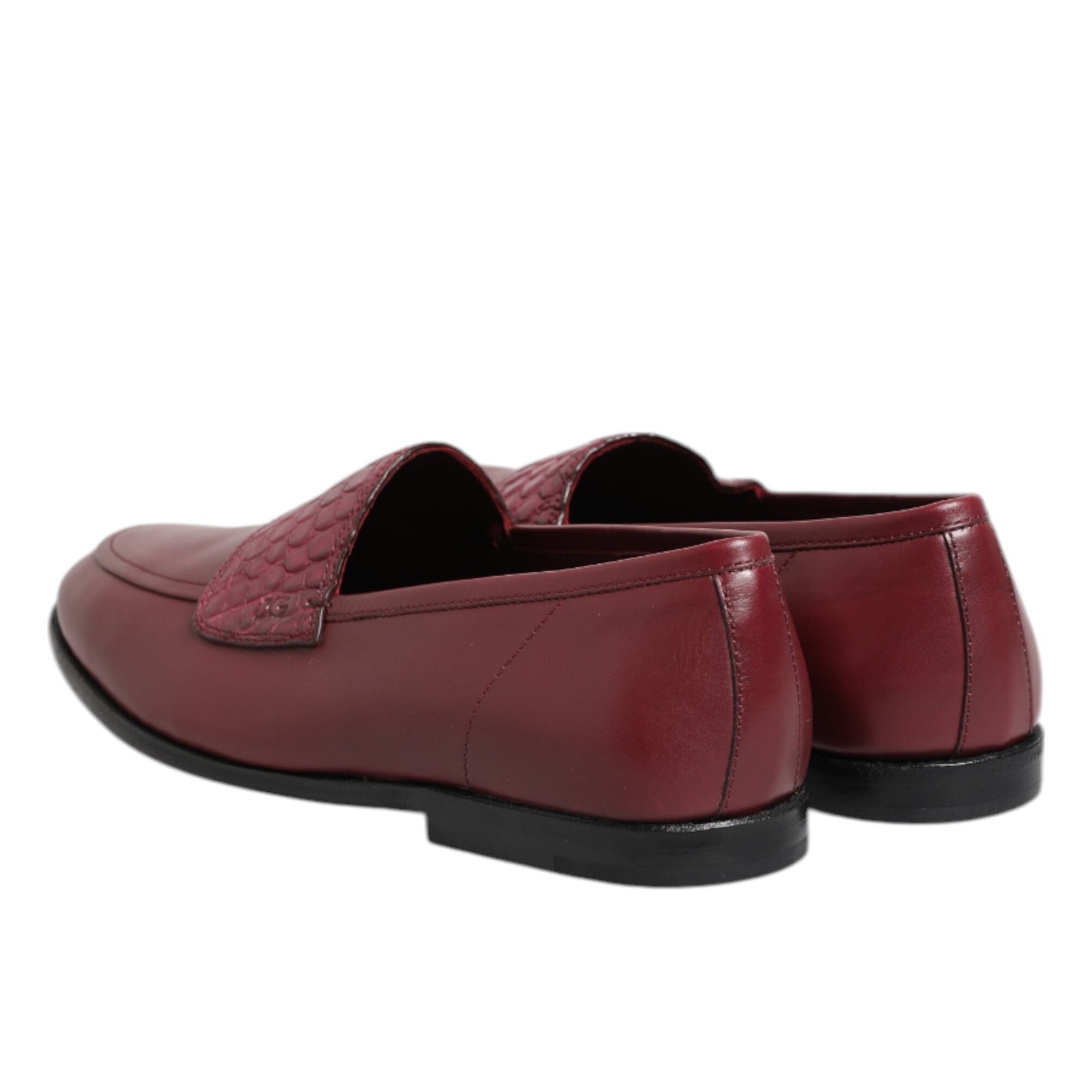 Dolce & Gabbana Burgundy Formal Slip On Shoes