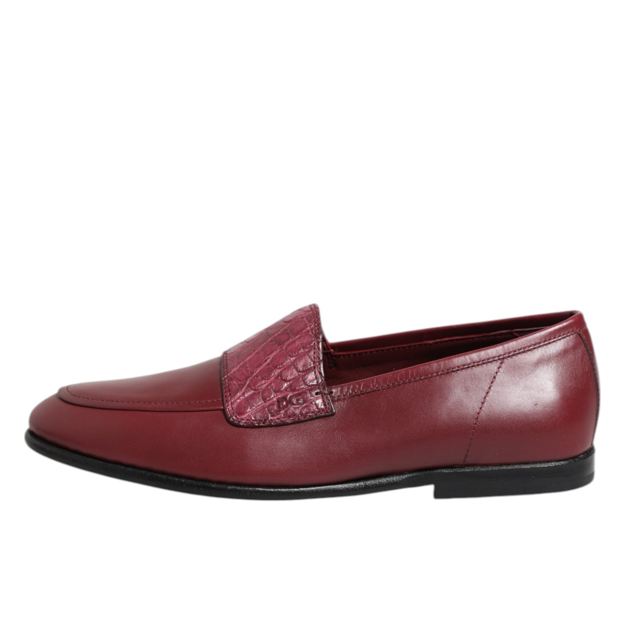 Dolce & Gabbana Burgundy Formal Slip On Shoes