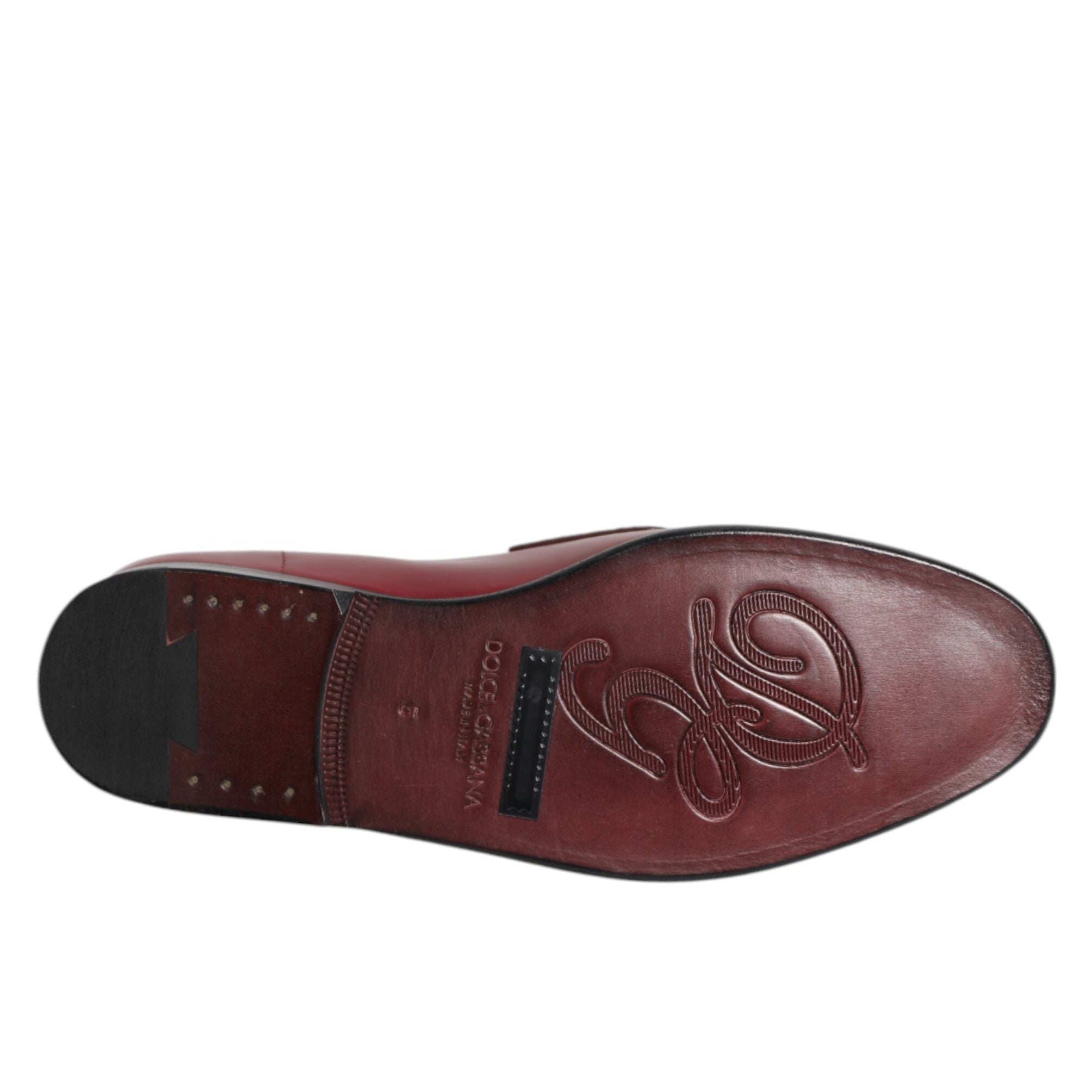 Dolce & Gabbana Burgundy Formal Slip On Shoes