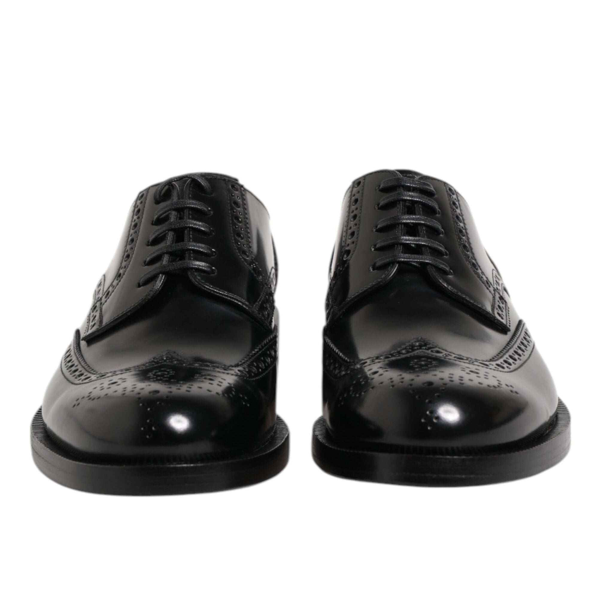 Dolce & Gabbana Black Derby Wingtip Formal Shoes