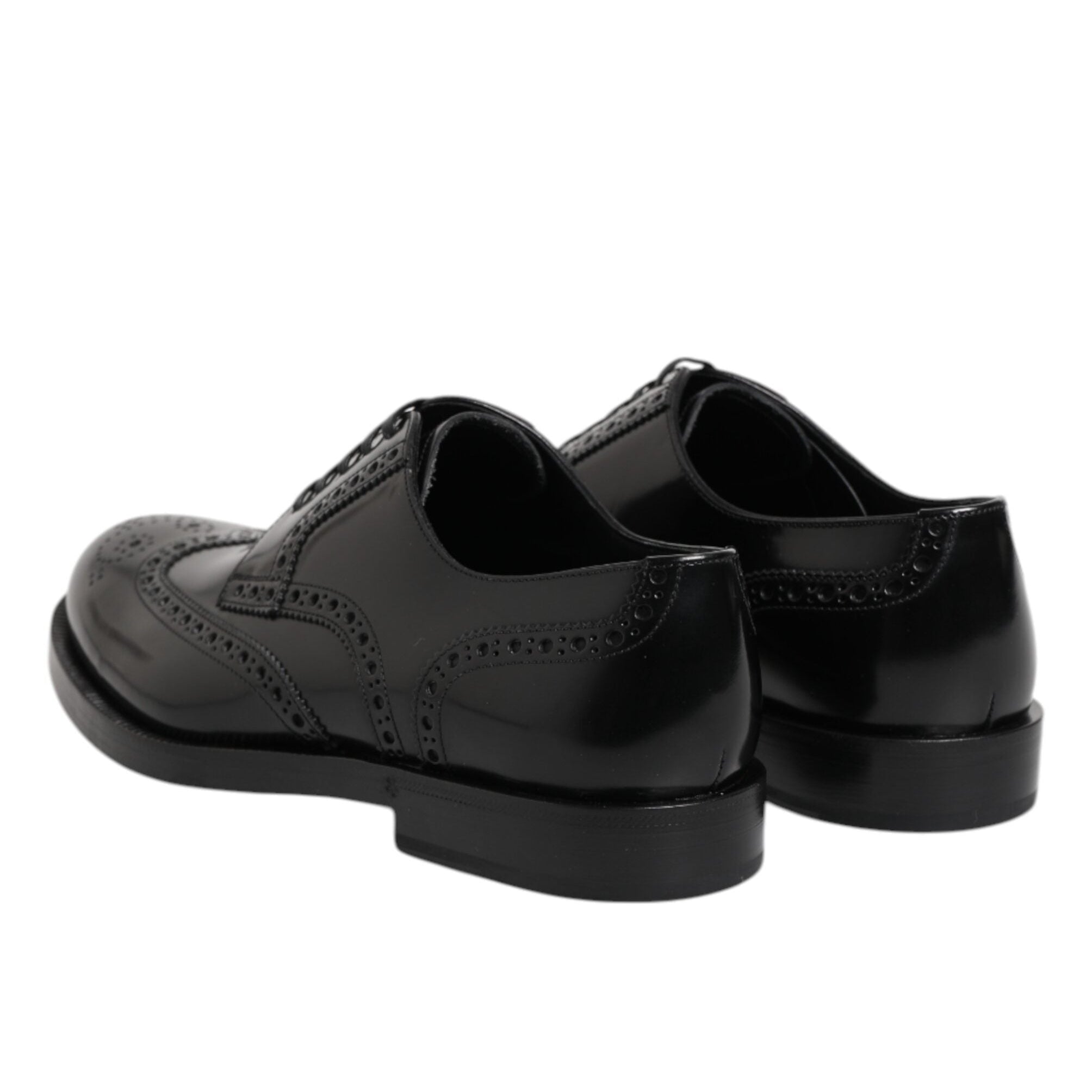 Dolce & Gabbana Black Derby Wingtip Formal Shoes