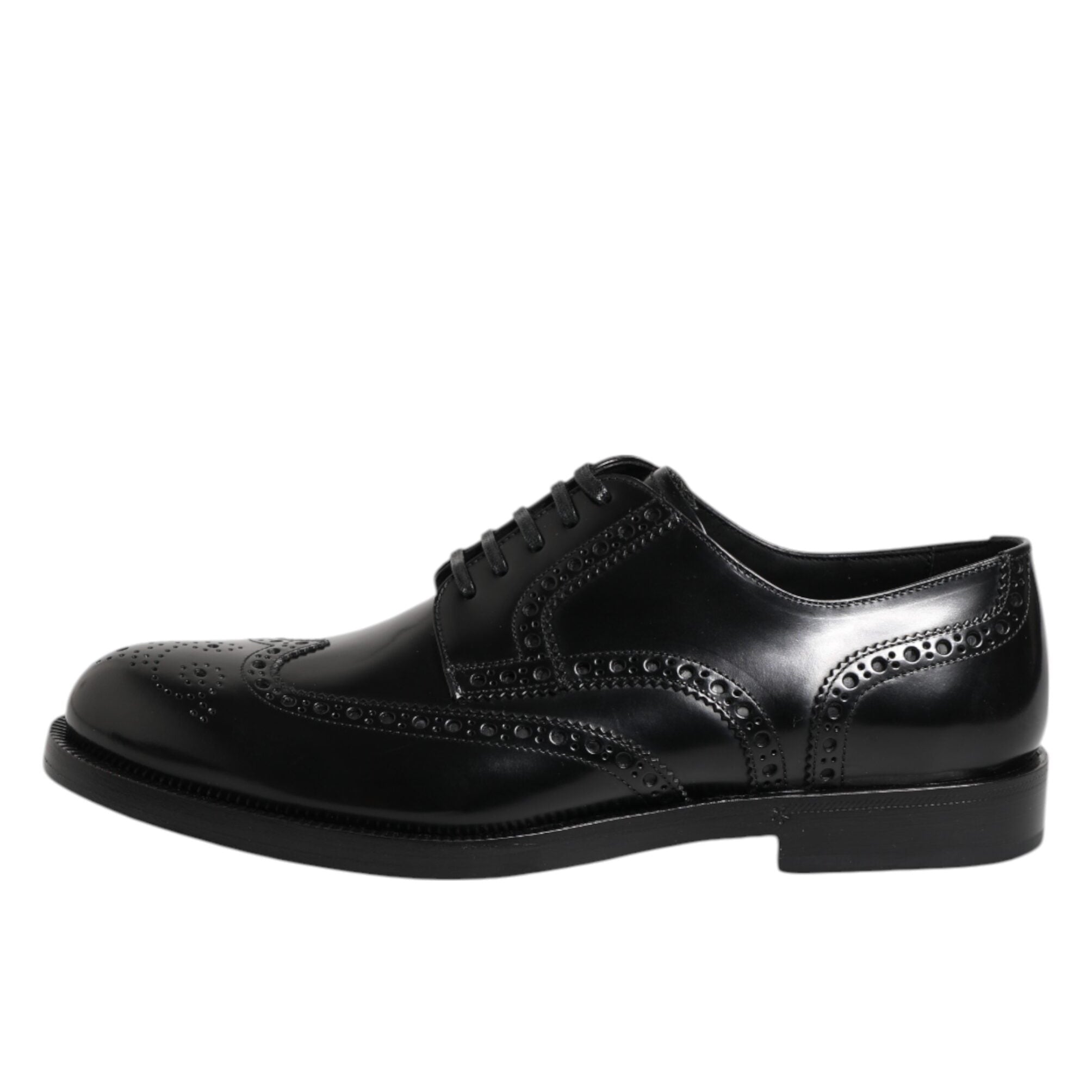 Dolce & Gabbana Black Derby Wingtip Formal Shoes