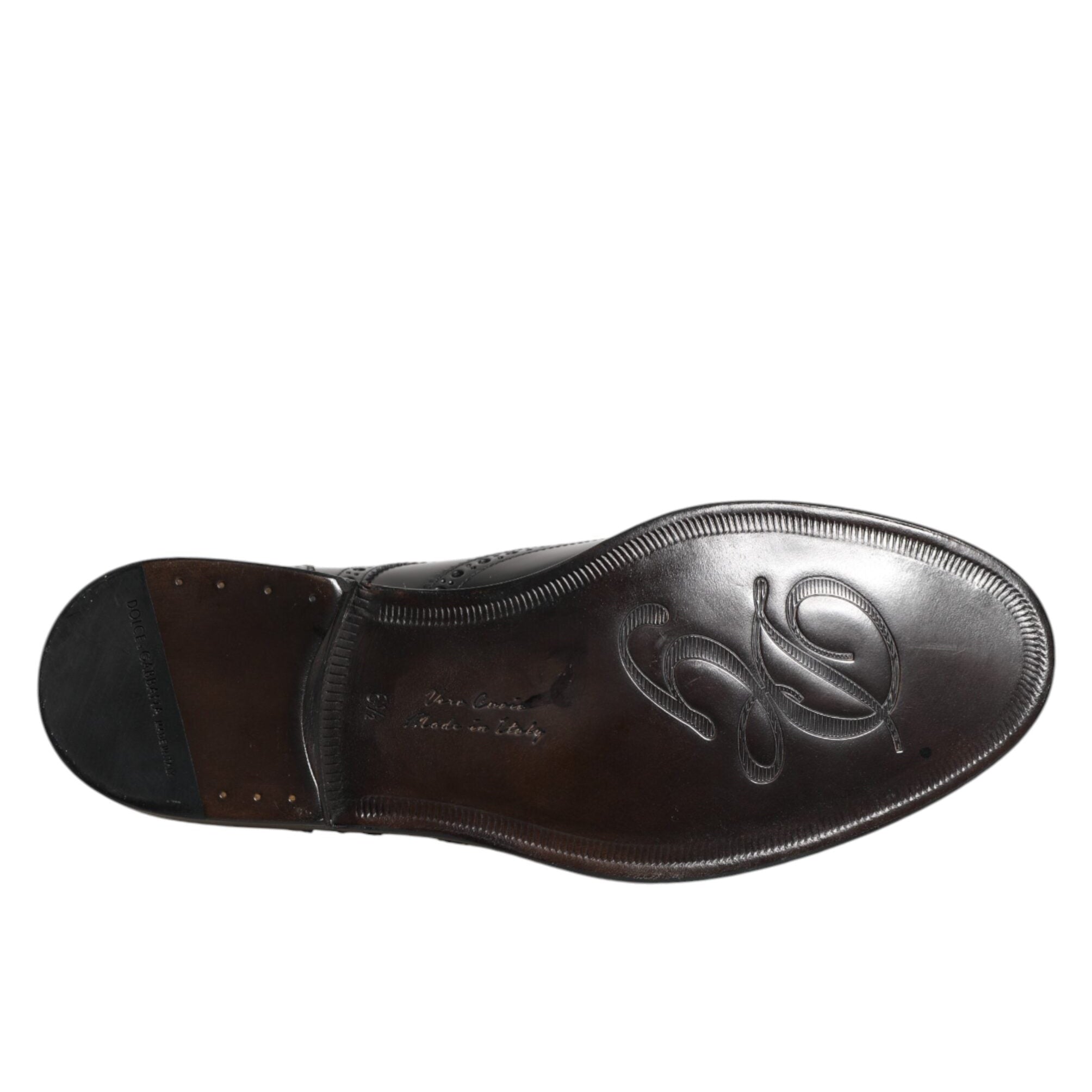 Dolce & Gabbana Black Derby Wingtip Formal Shoes
