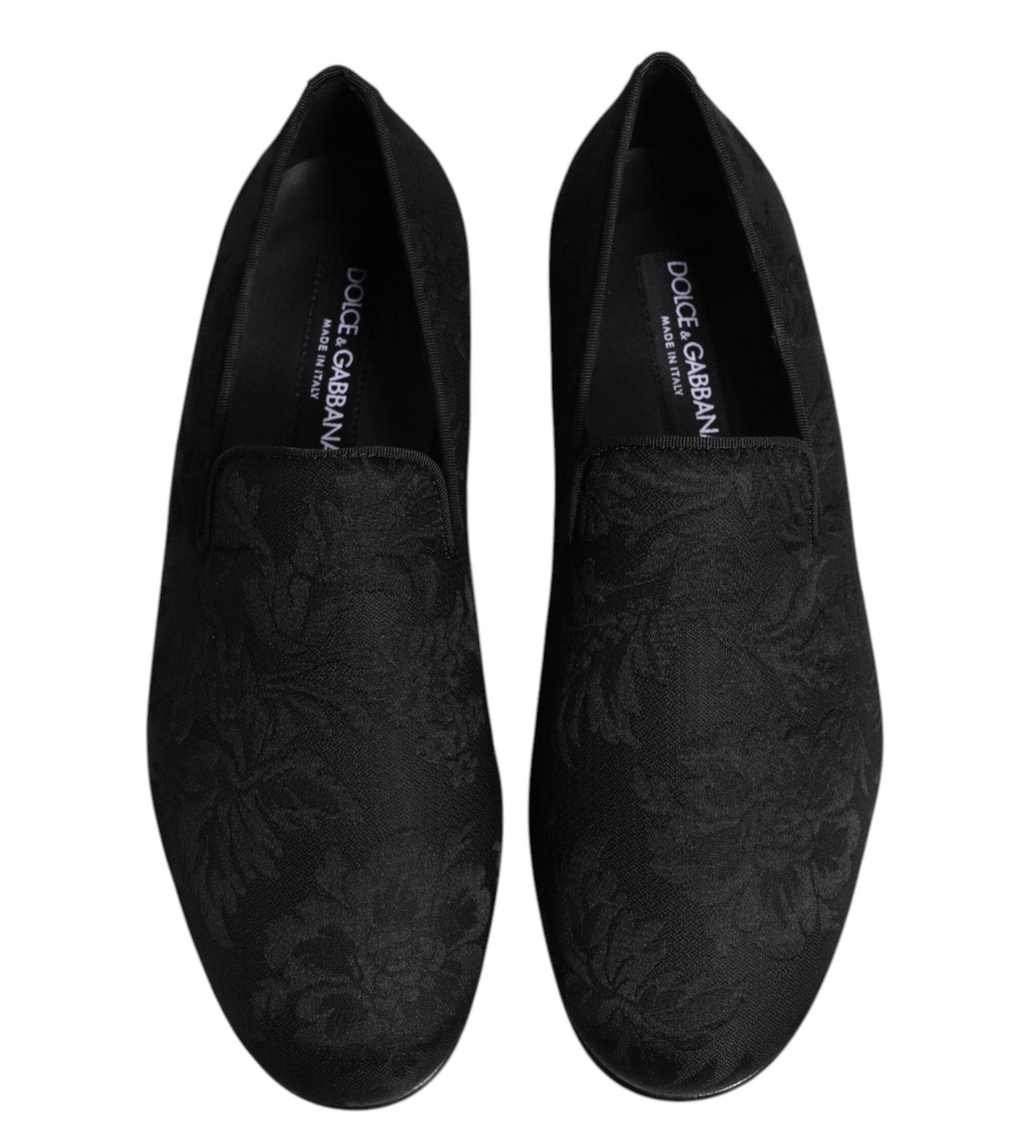 Dolce & Gabbana Black Brocade Loafers