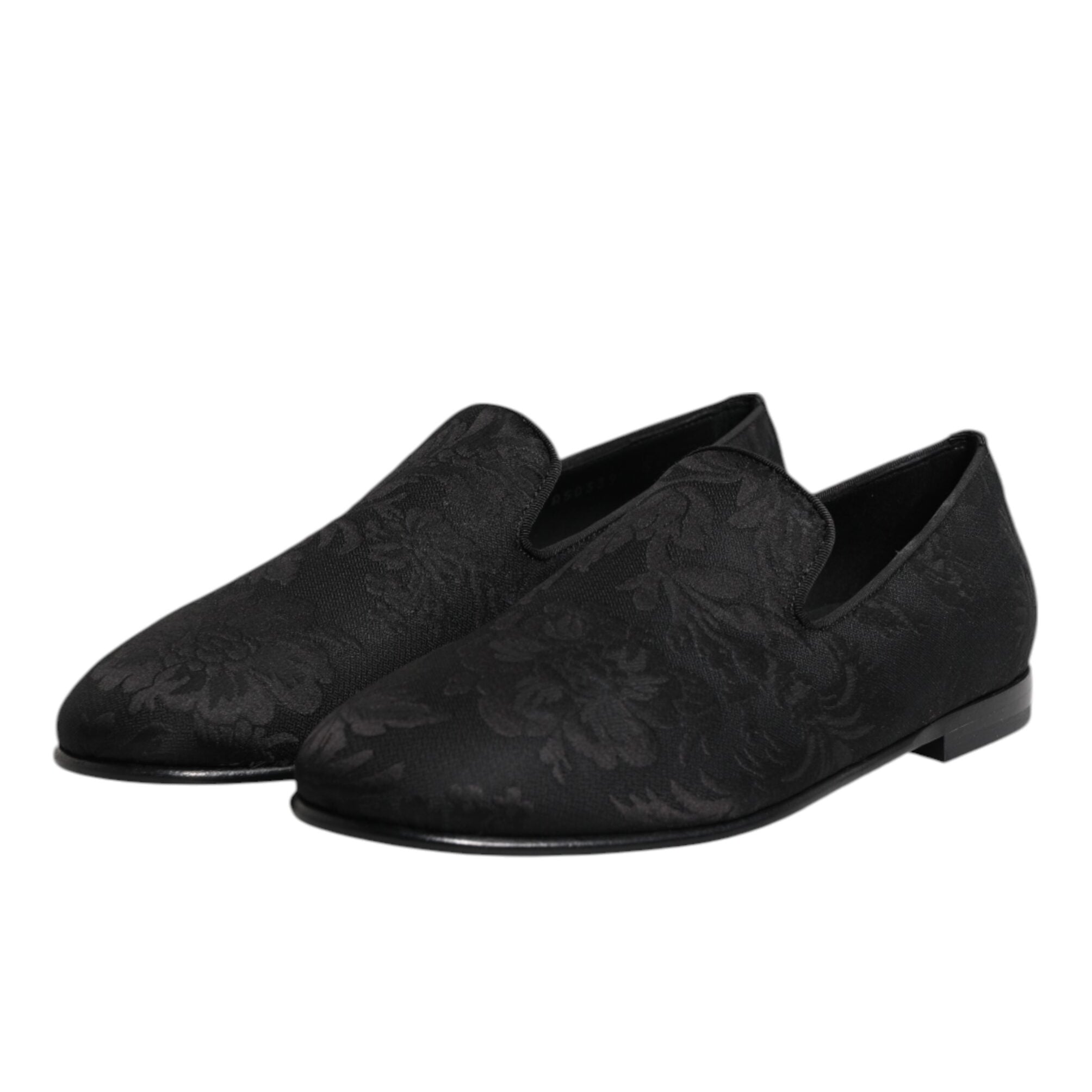 Dolce & Gabbana Black Brocade Loafers