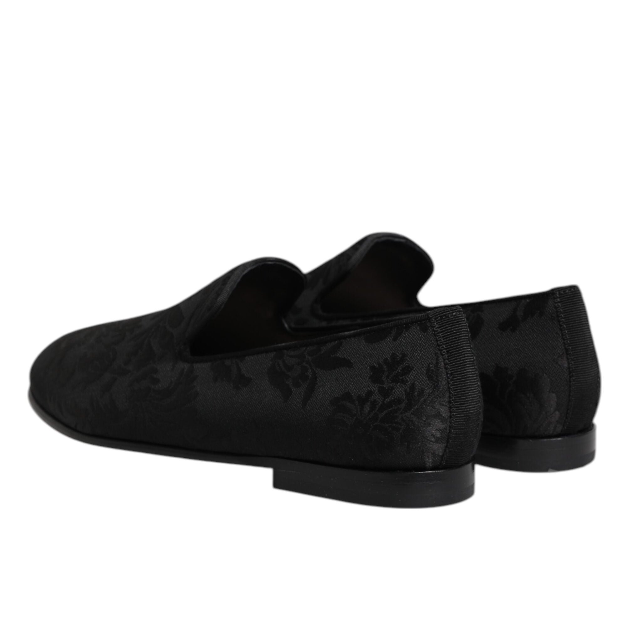 Dolce & Gabbana Black Brocade Loafers