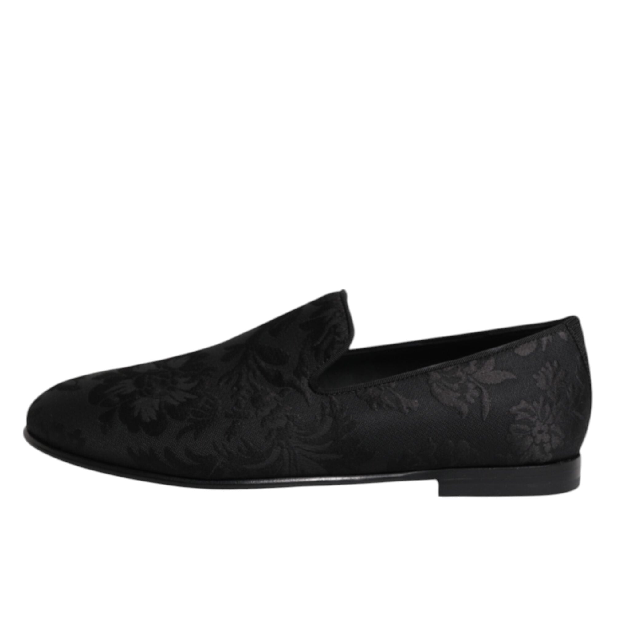 Dolce & Gabbana Black Brocade Loafers