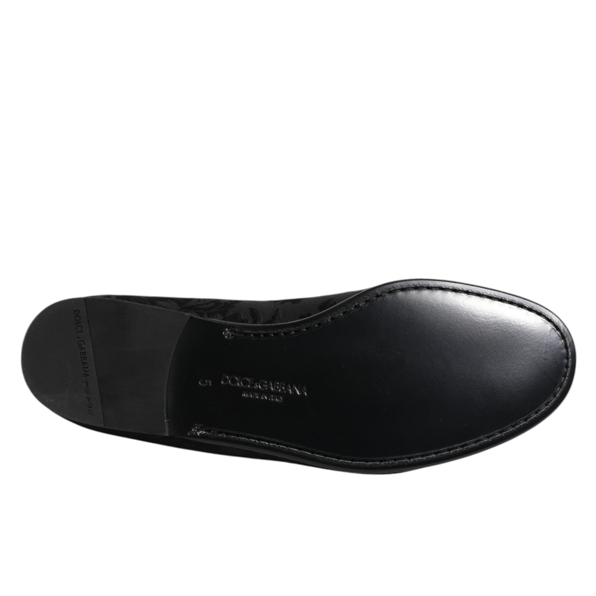 Dolce & Gabbana Black Brocade Loafers