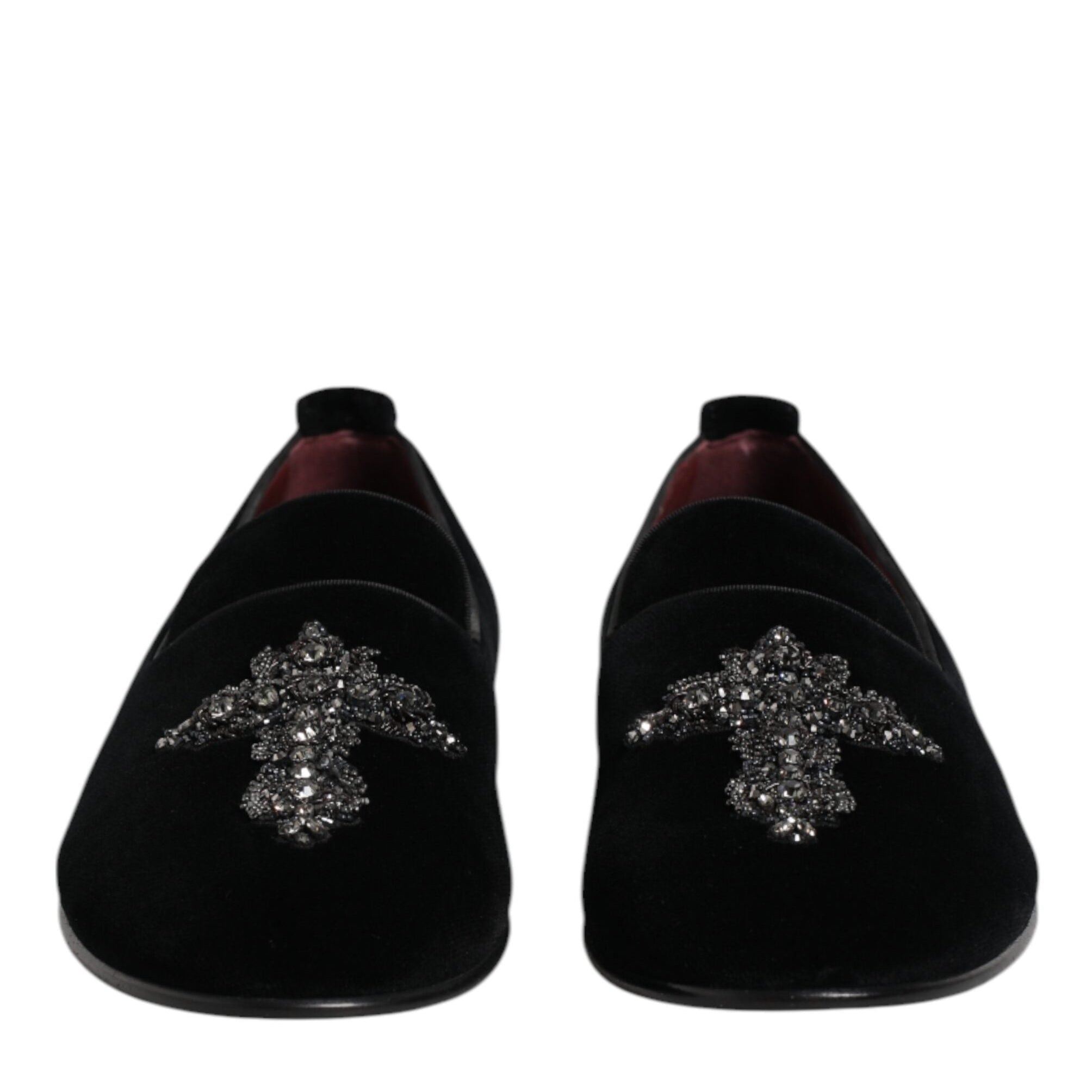 Dolce & Gabbana Black Suede Cross Slip On Loafers