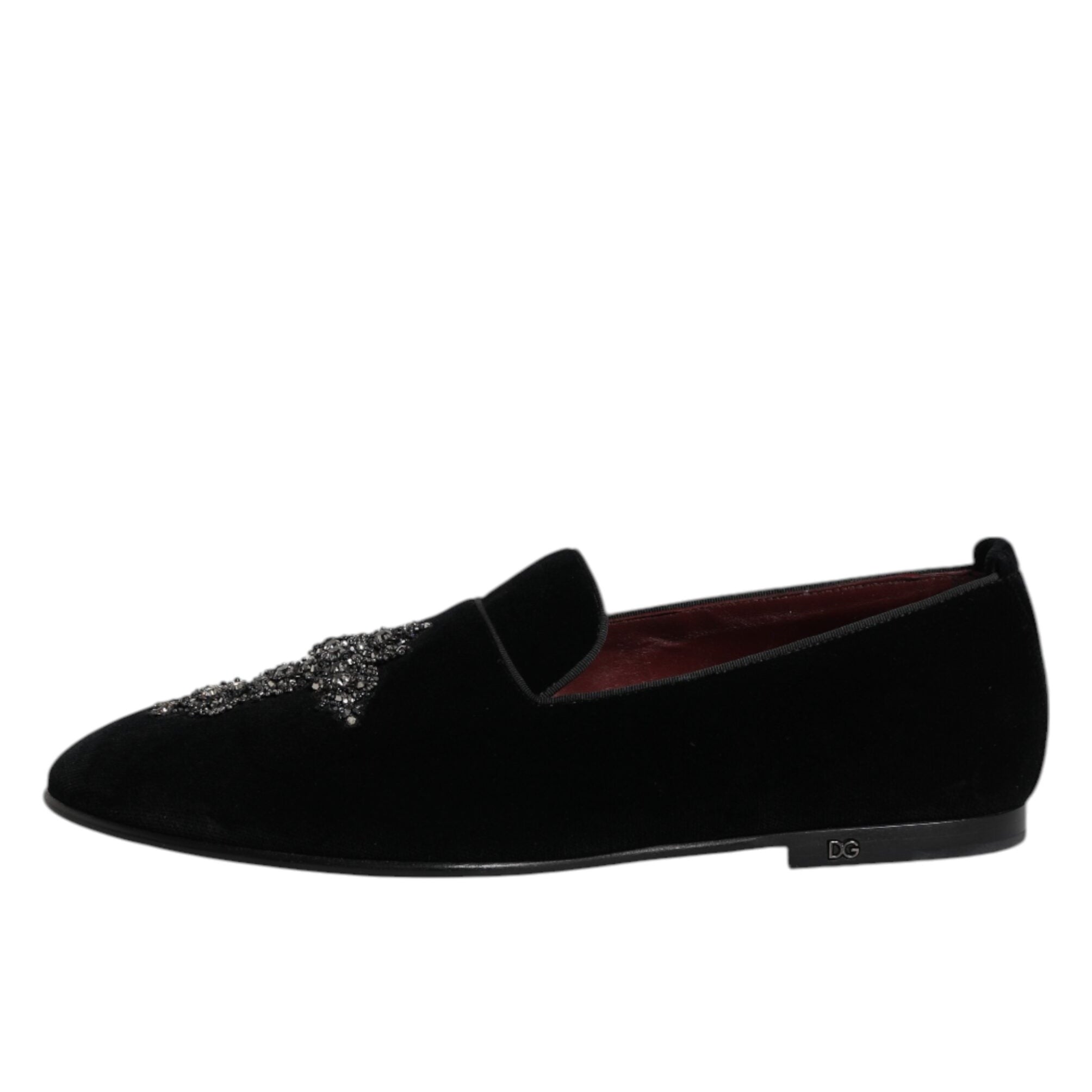 Dolce & Gabbana Black Suede Cross Slip On Loafers