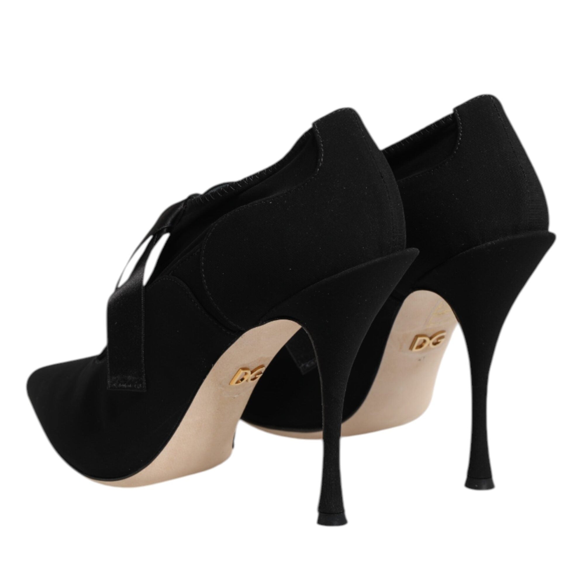 Dolce & Gabbana Black Lace Up Stiletto Booties