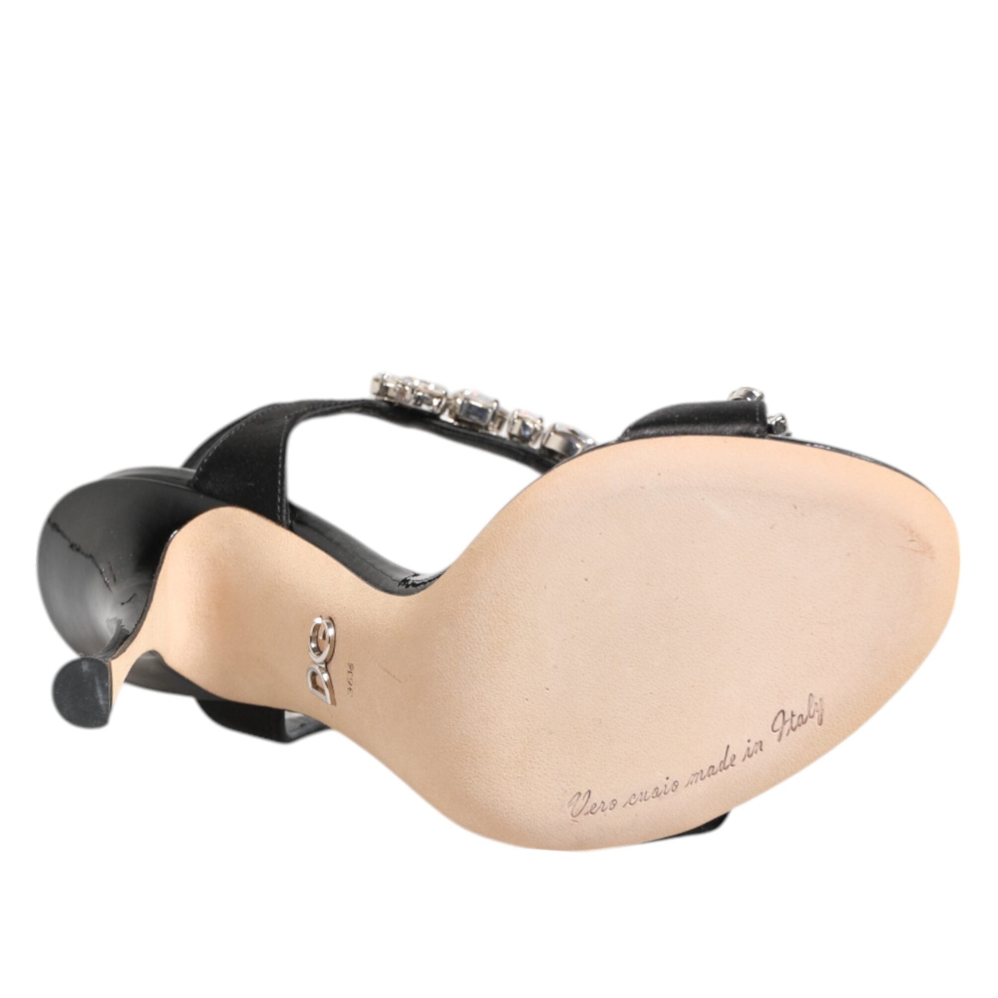 Dolce & Gabbana Black Keira Crystals Heels