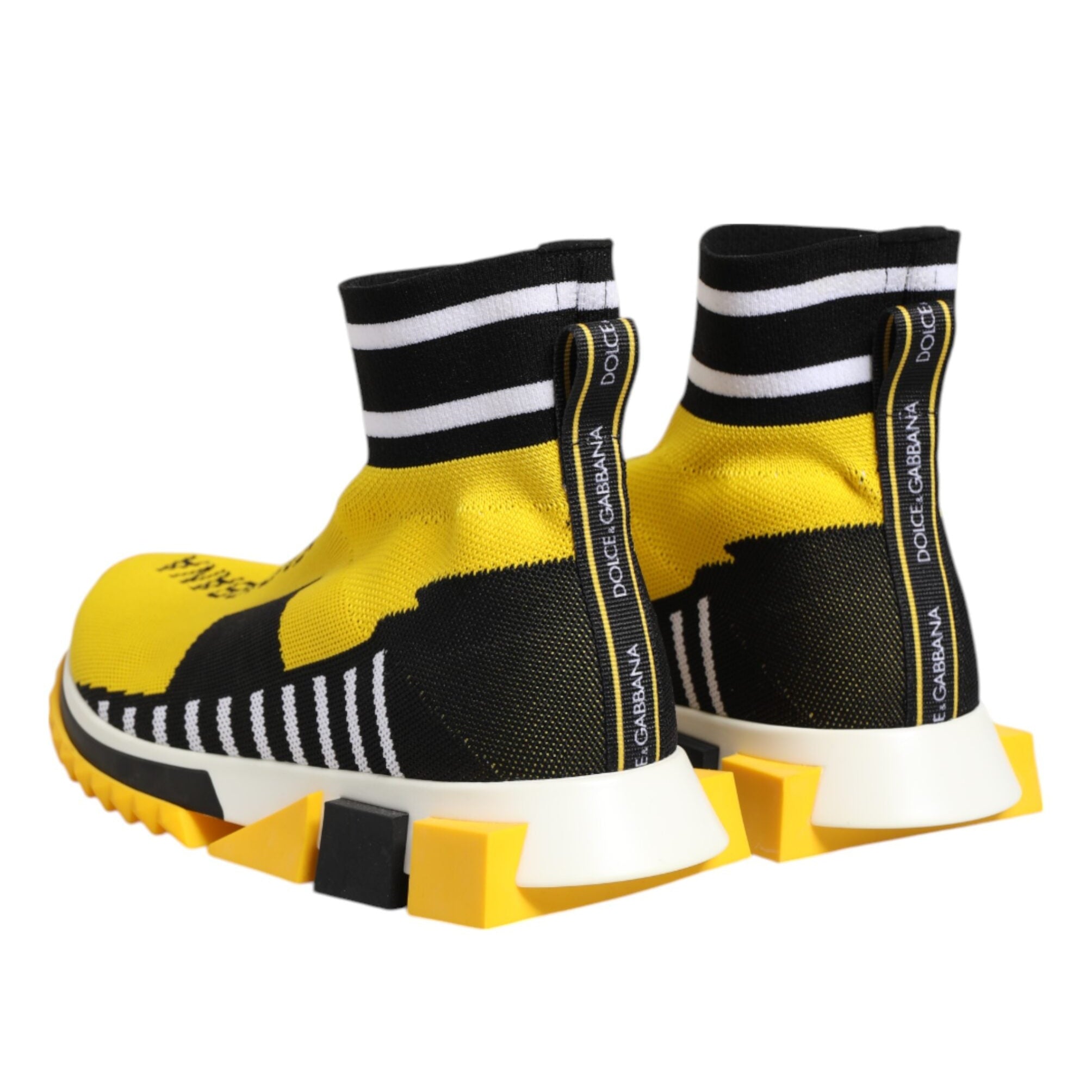 Dolce & Gabbana Yellow & Black Sorrento Socks Sneakers