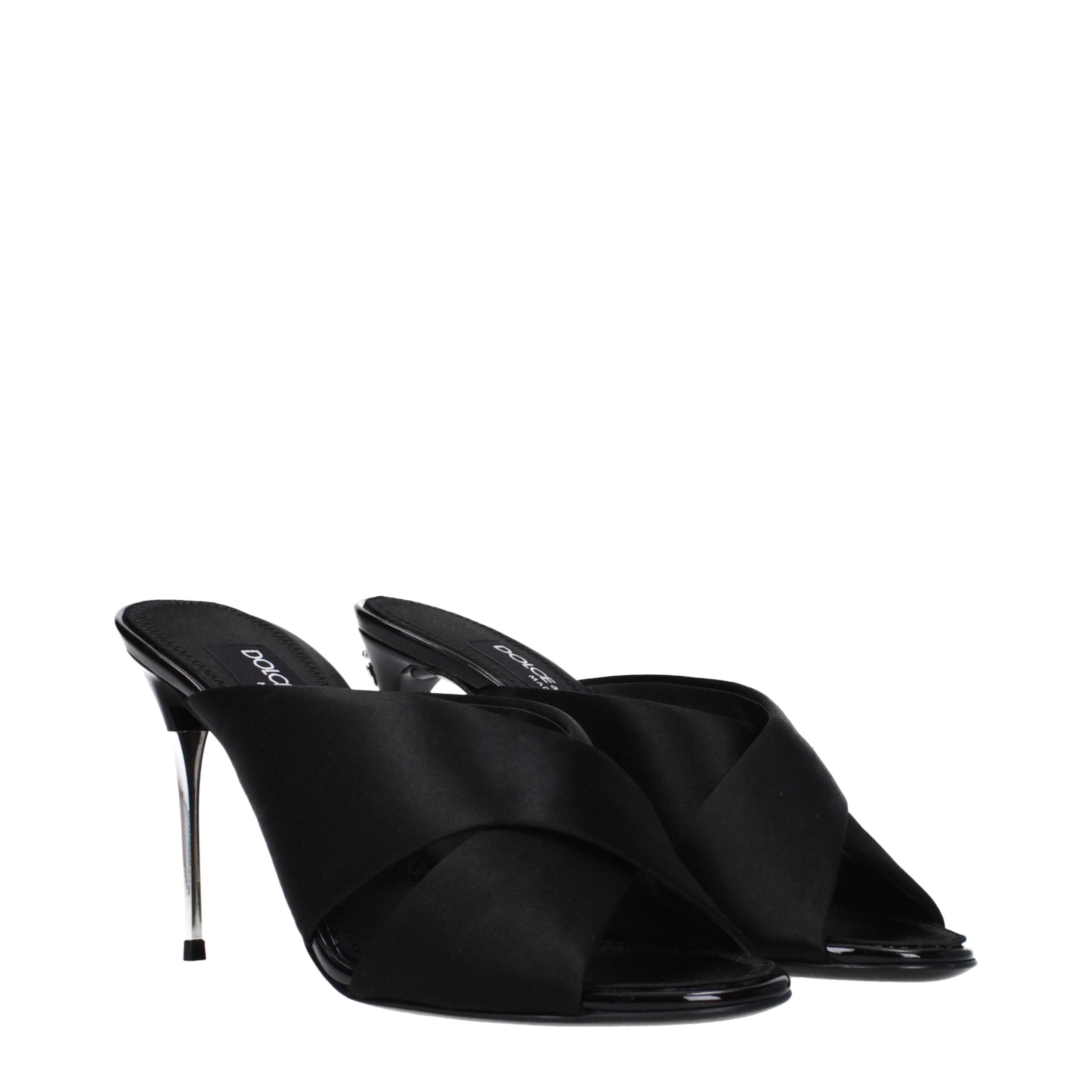 Dolce & Gabbana Black Satin Heels