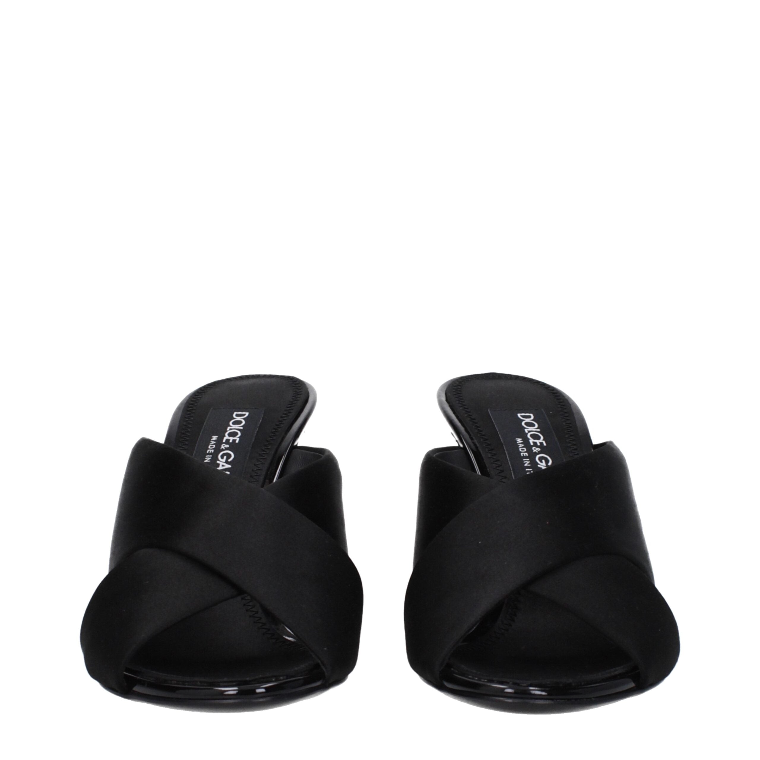 Dolce & Gabbana Black Satin Heels