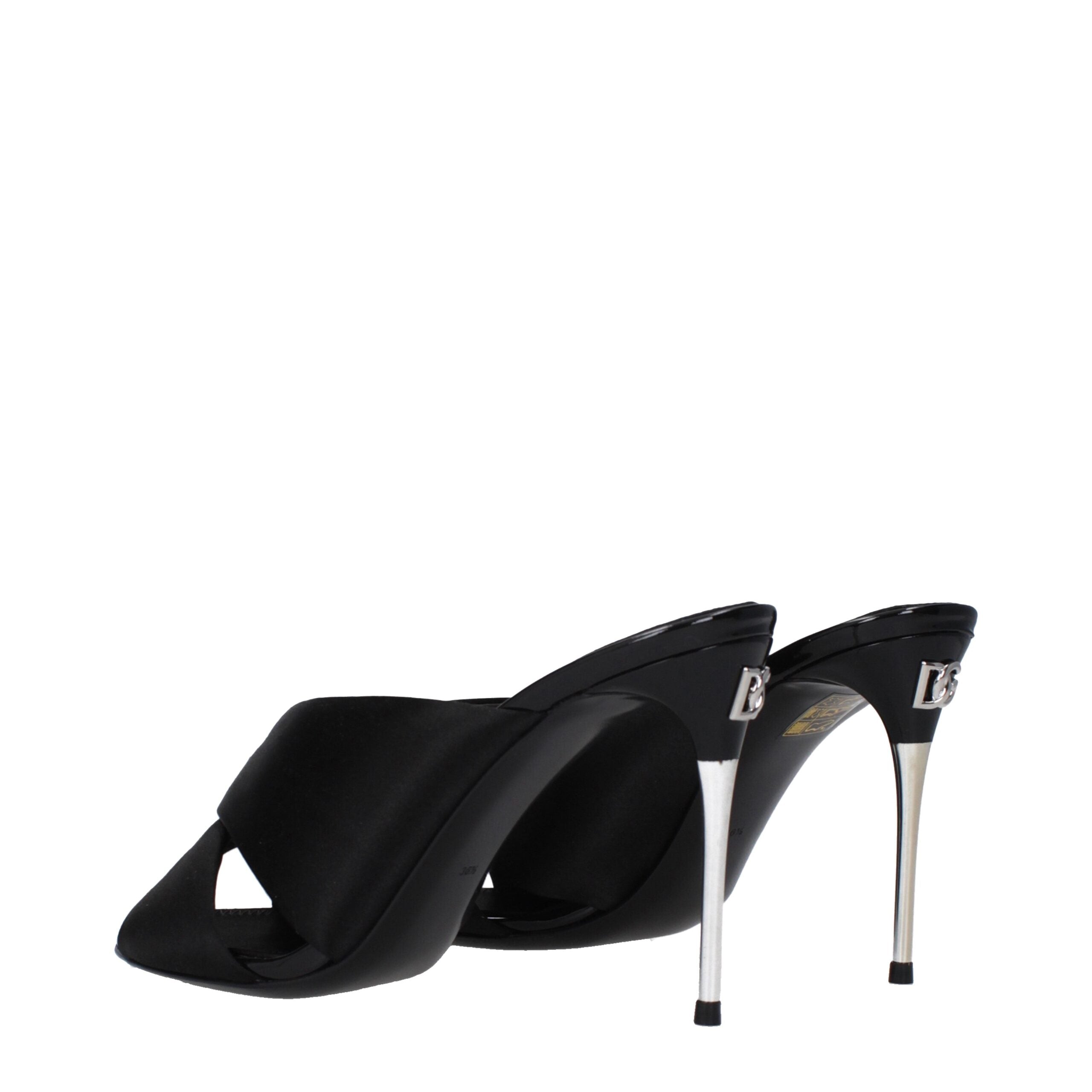 Dolce & Gabbana Black Satin Heels