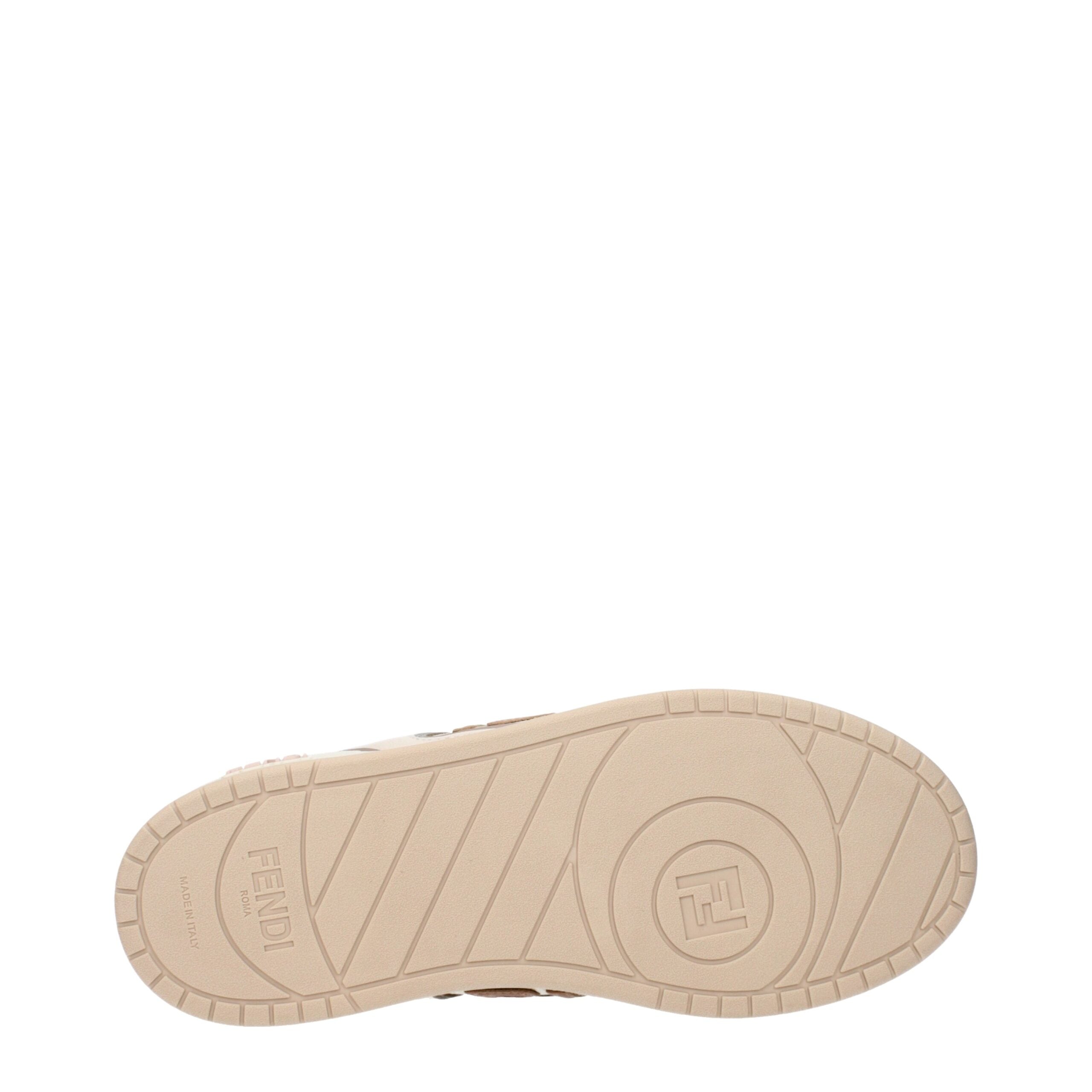 Fendi Beige Leather Low Top Women's Sneaker
