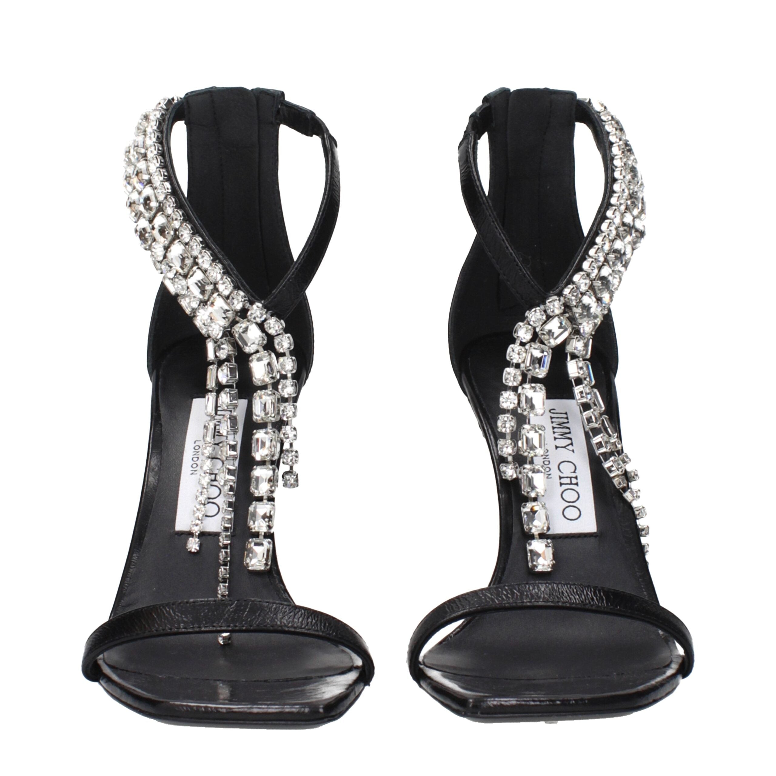 Jimmy Choo Swarovski Crystal Black Stiletto Sandals