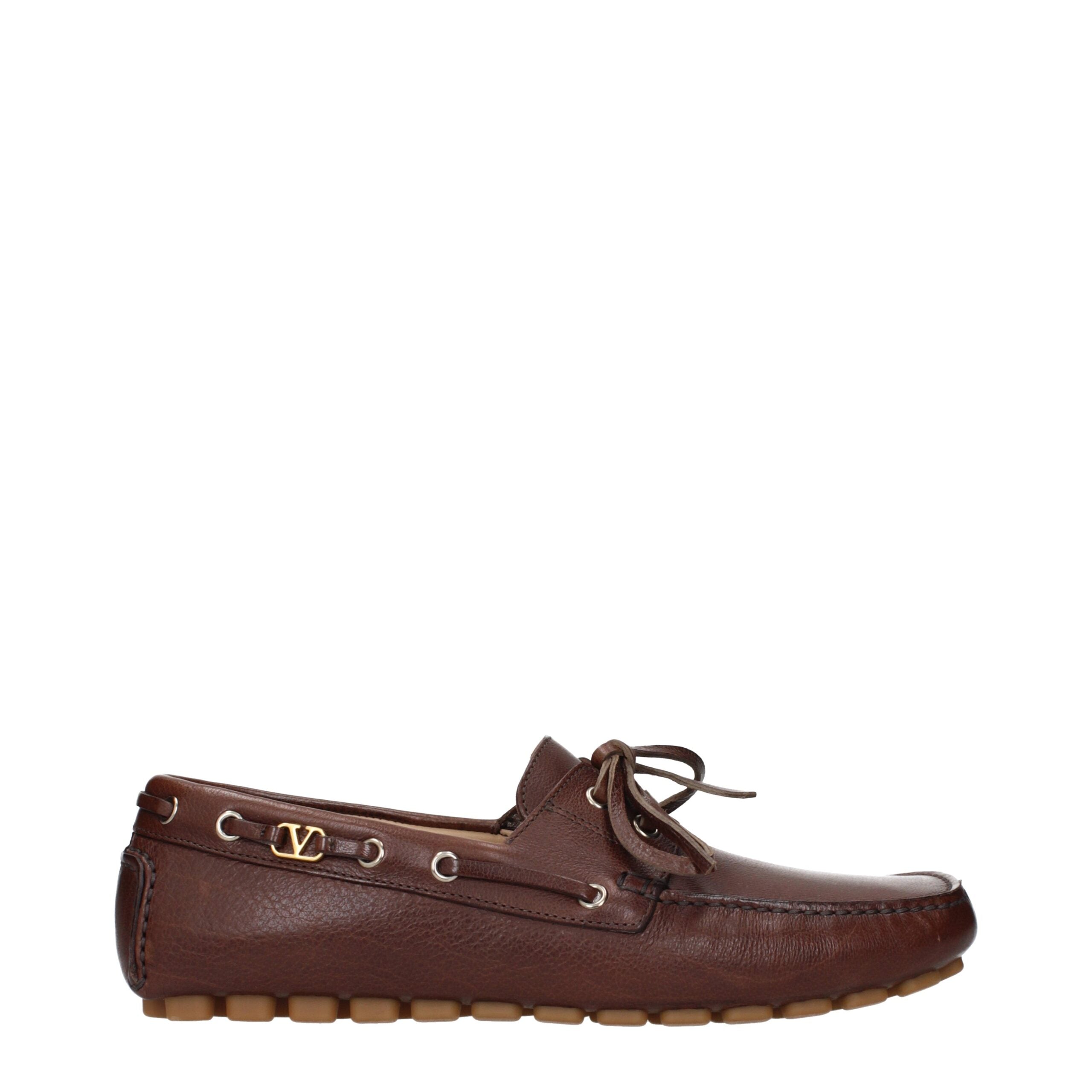 Valentino Garavani Brown Leather Slip-On Men’s Loafers
