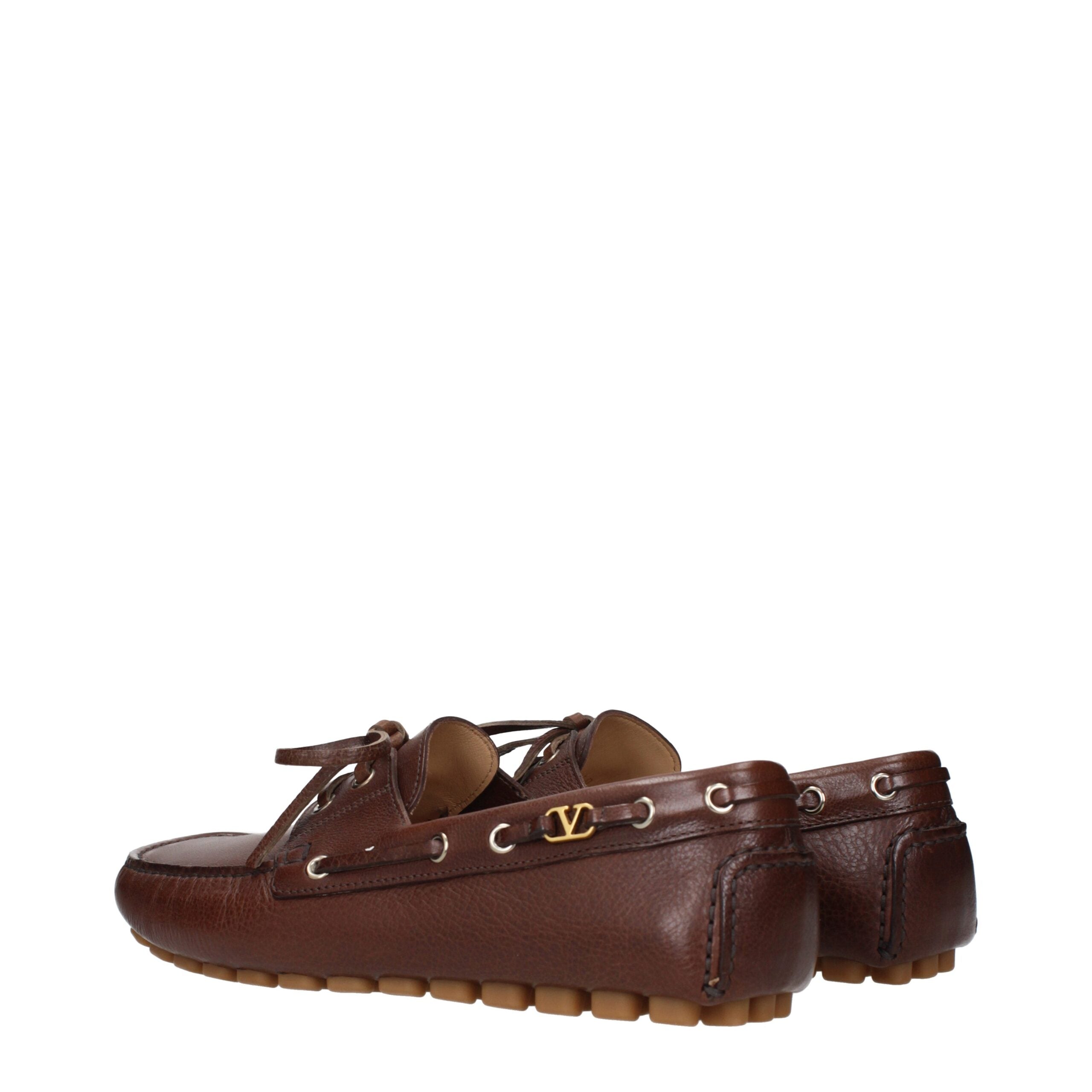 Valentino Garavani Brown Leather Slip-On Men’s Loafers