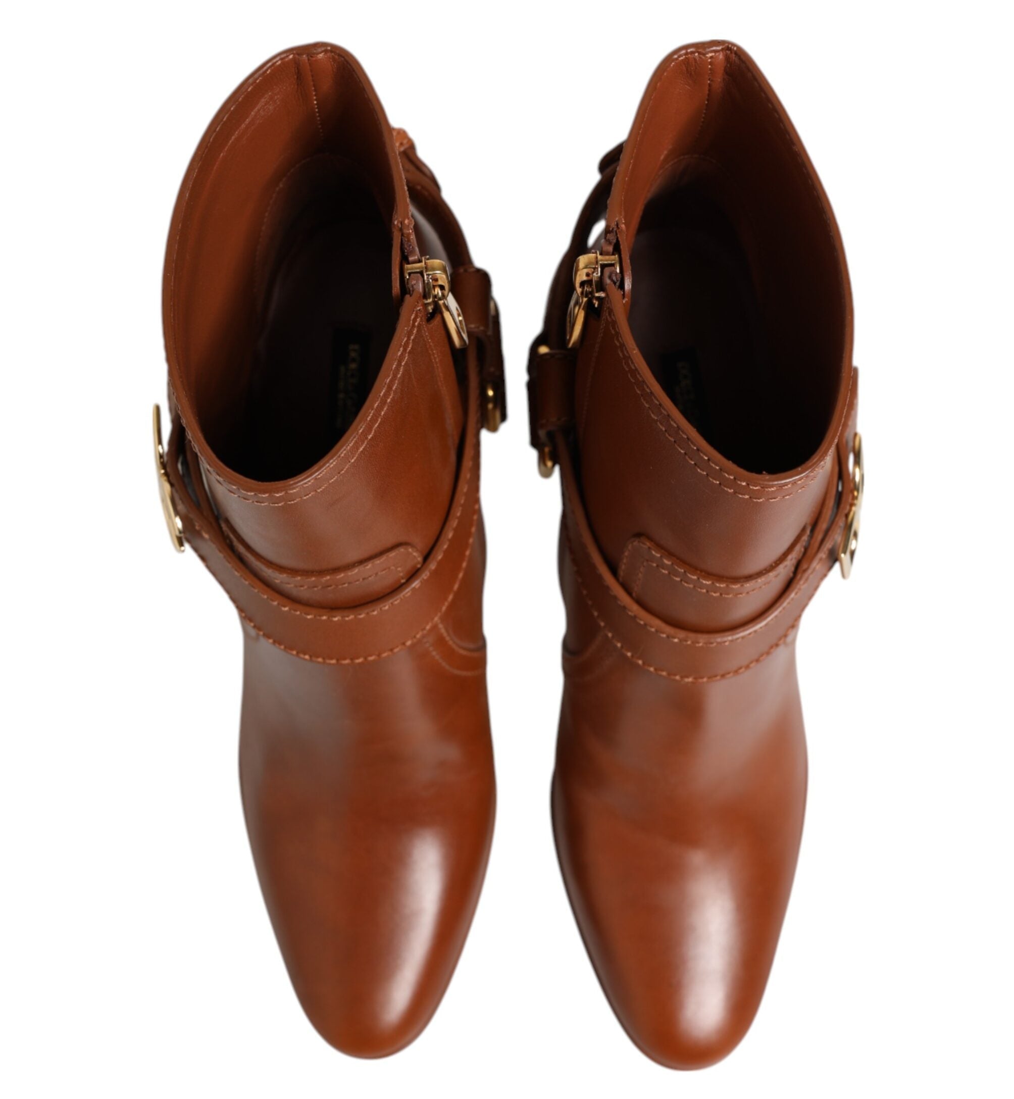 Dolce & Gabbana Brown Leather Ankle Boots