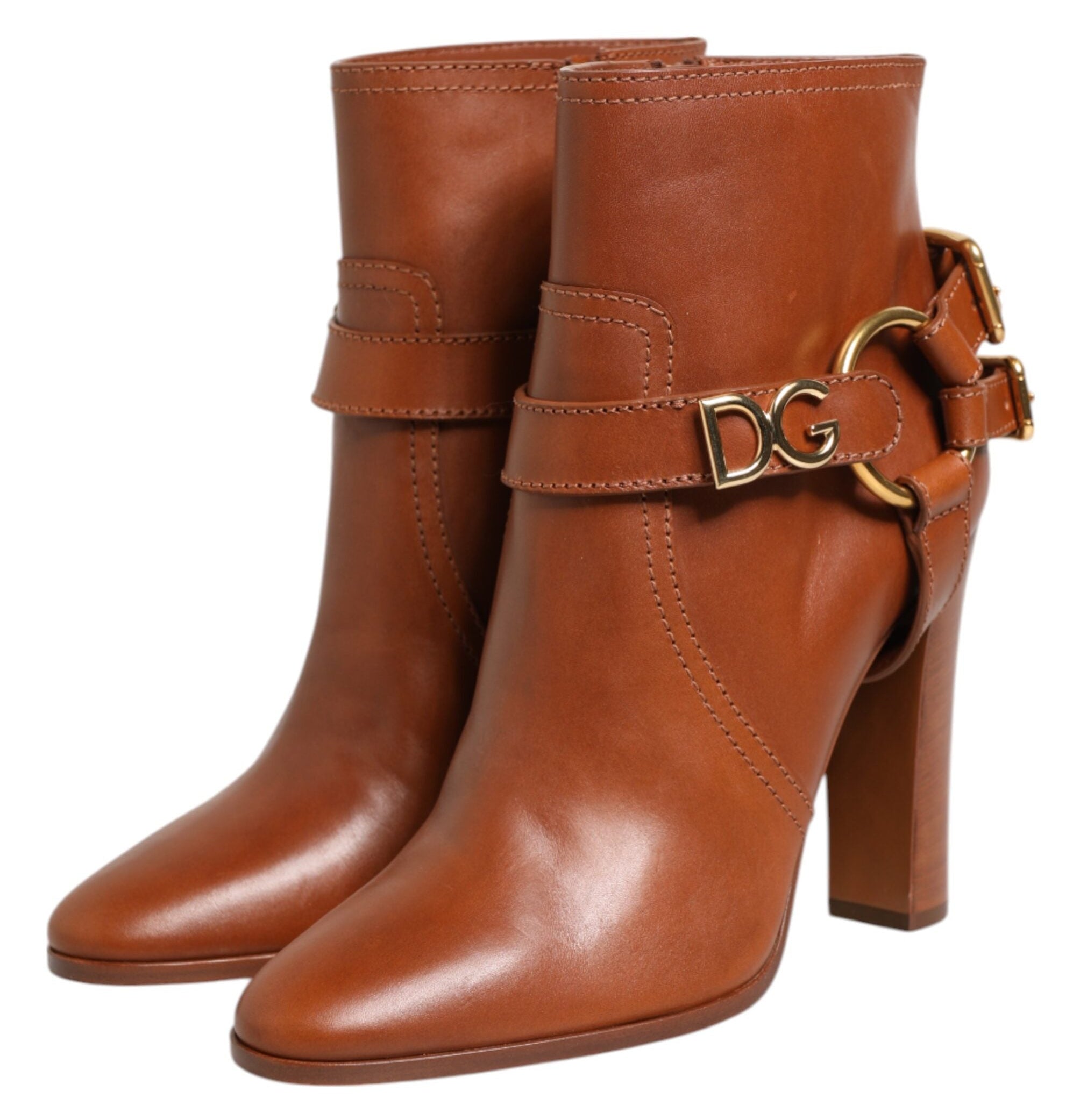 Dolce & Gabbana Brown Leather Ankle Boots
