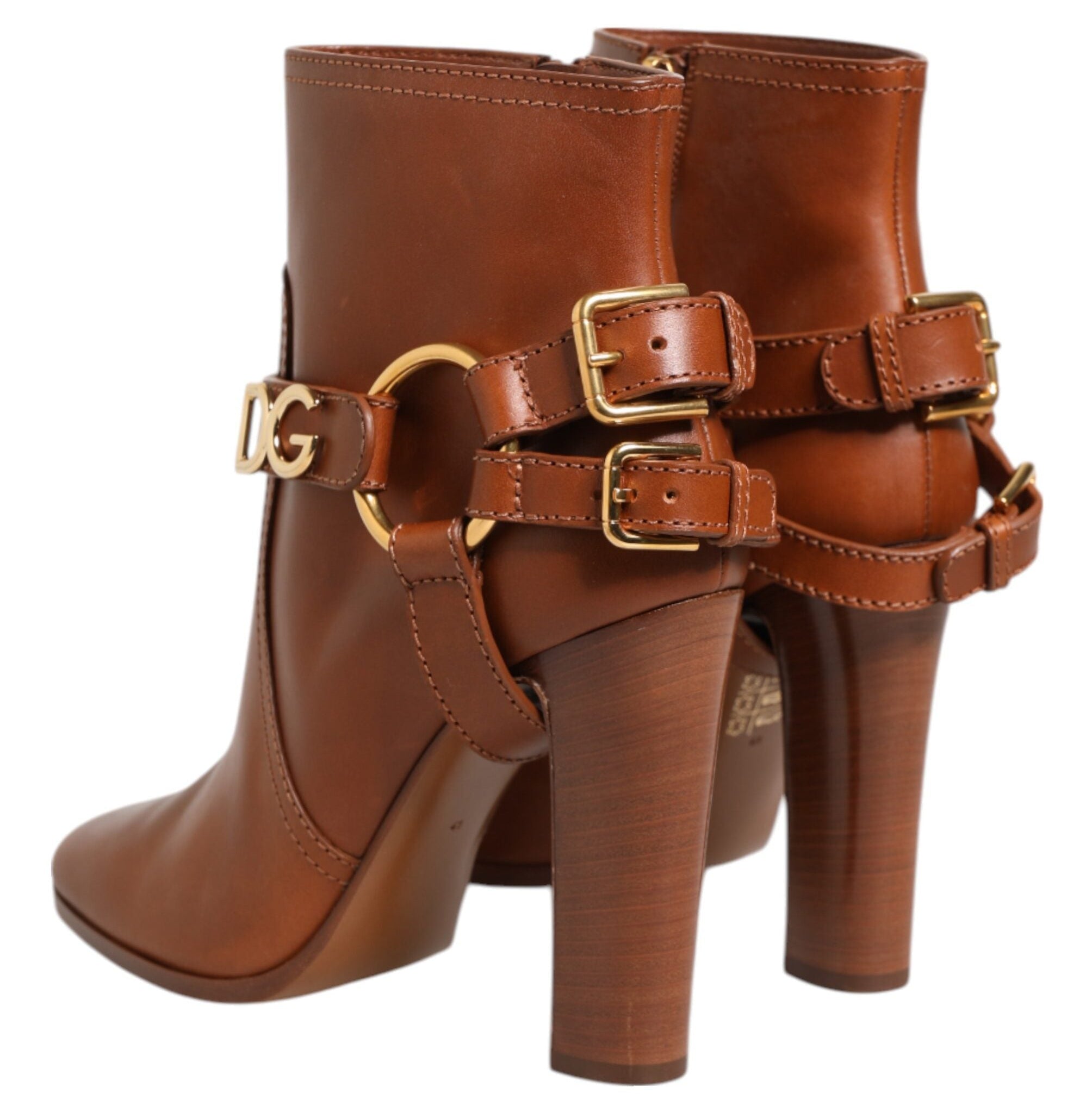Dolce & Gabbana Brown Leather Ankle Boots