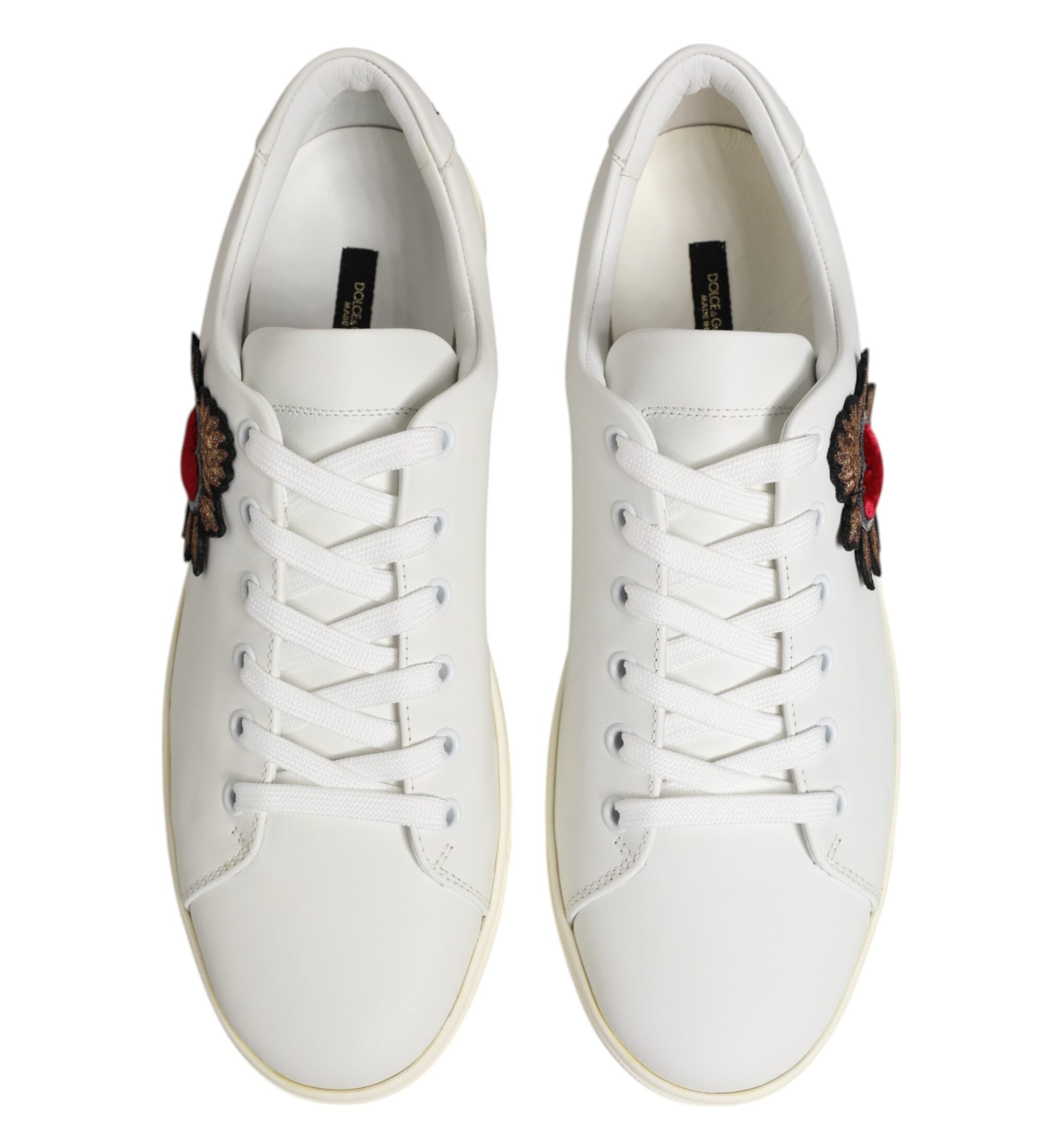 Dolce & Gabbana White Leather Sacred Sneakers