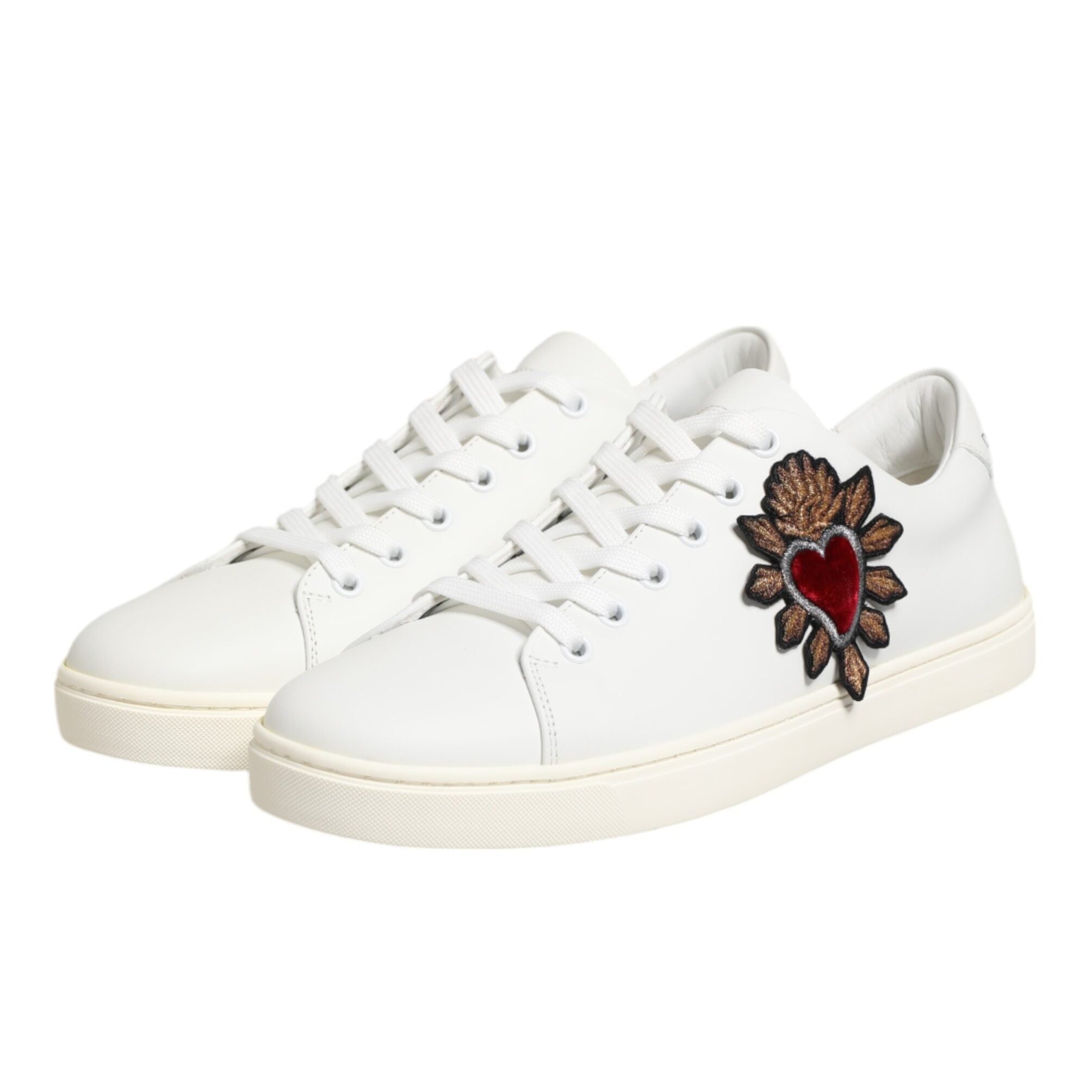 Dolce & Gabbana White Leather Sacred Sneakers