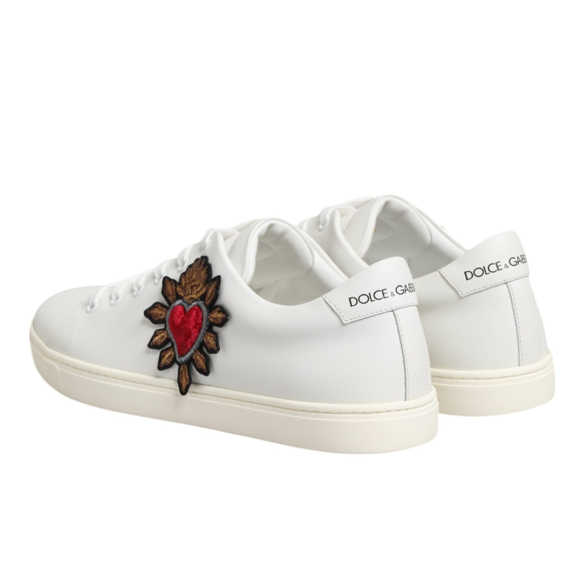 Dolce & Gabbana White Leather Sacred Sneakers