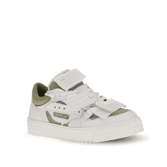 White and green sneaker on a white background