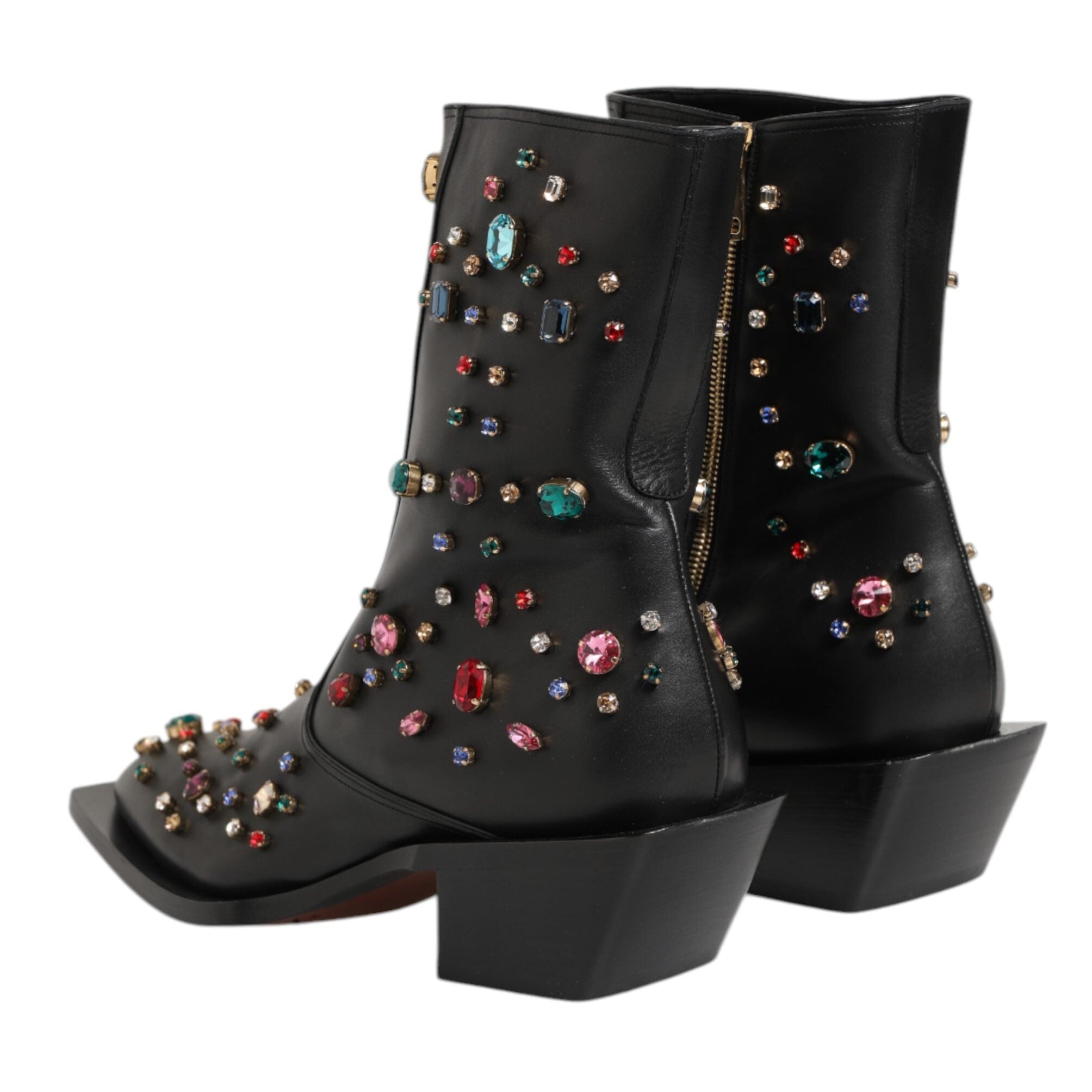Dolce & Gabbana Black Crystal Men's Boots