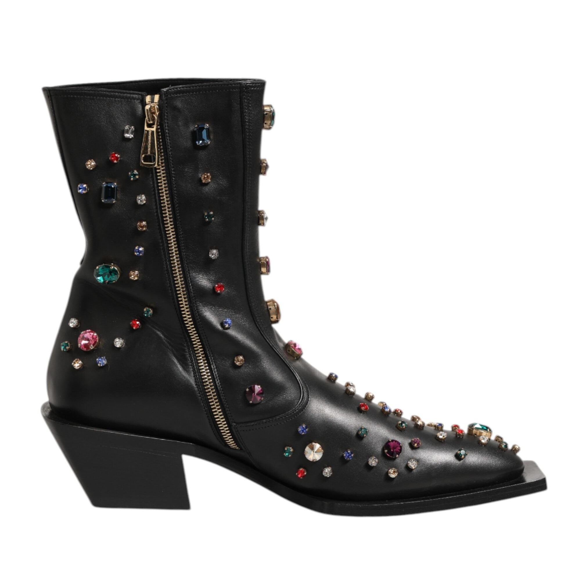 Dolce & Gabbana Black Crystal Men's Boots