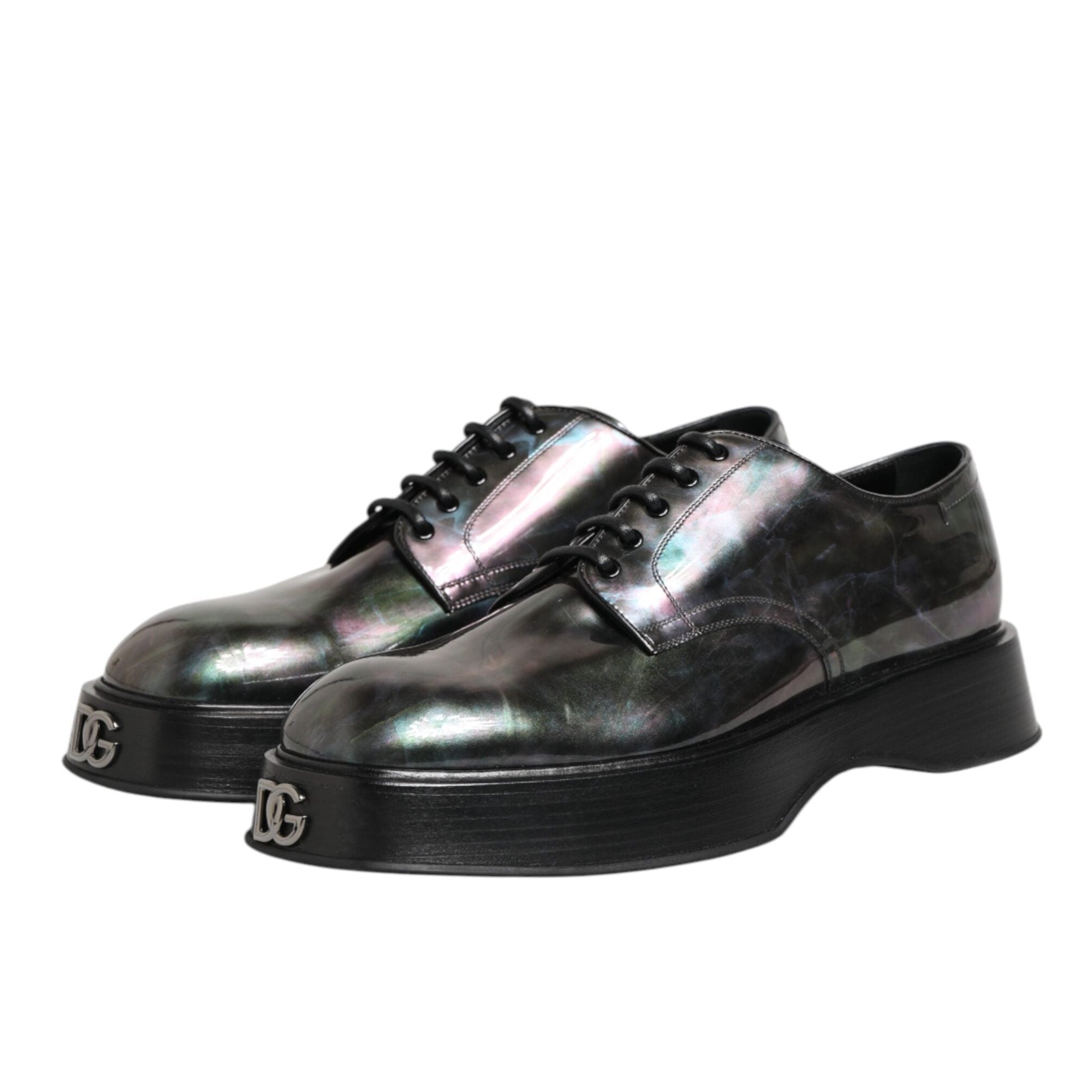 Dolce & Gabbana Multicolor Patent Derby Shoes