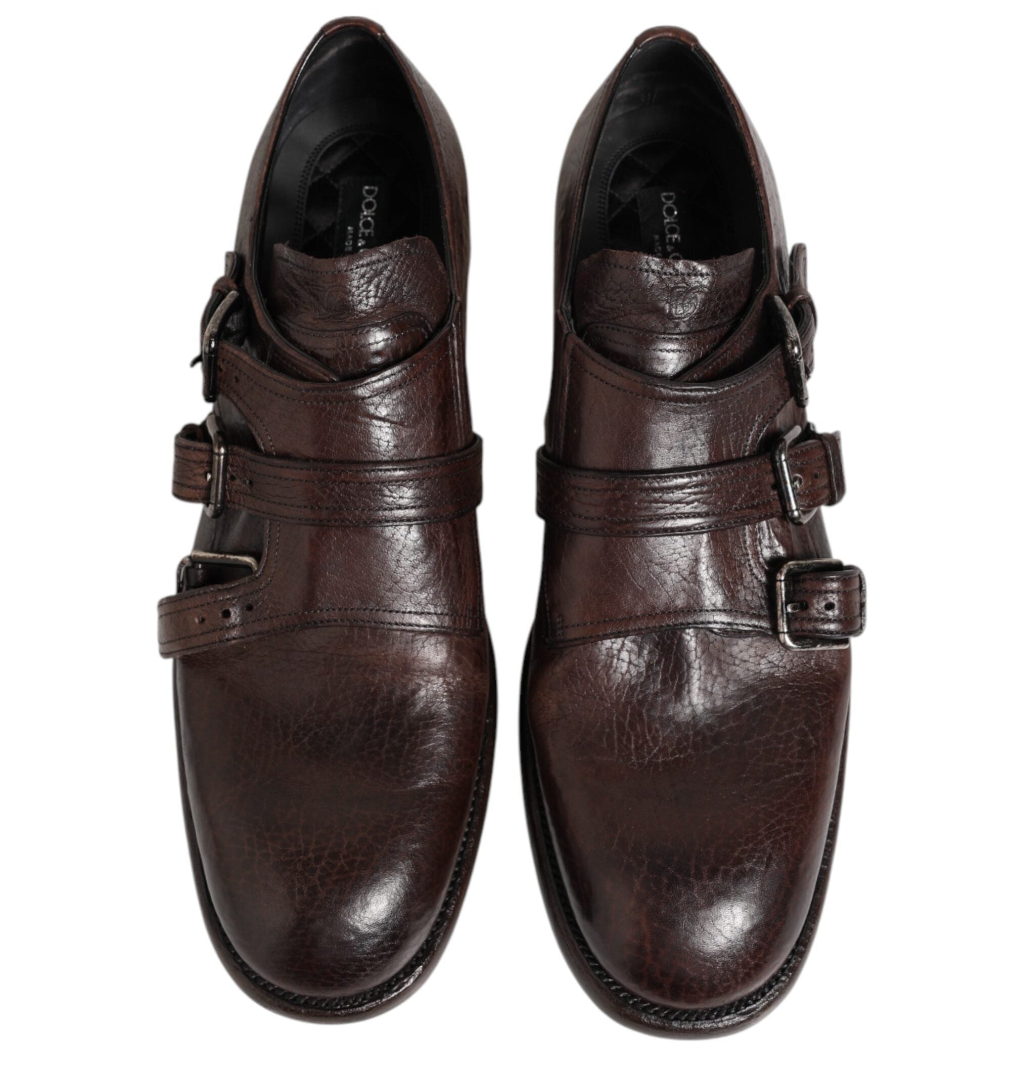 Dolce & Gabbana Brown Monk Strap Derby Shoes