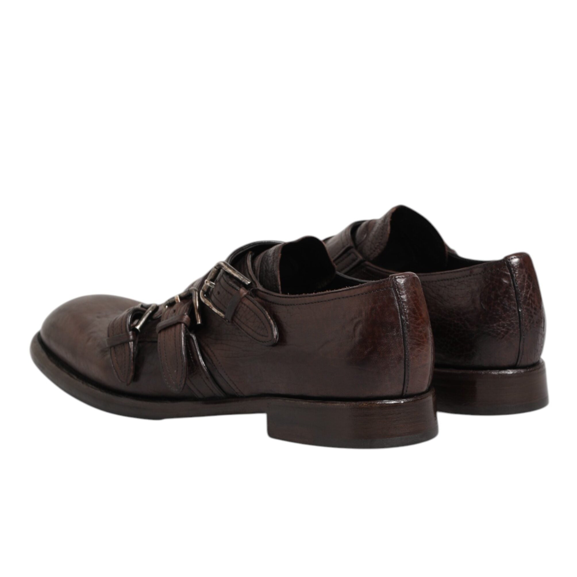 Dolce & Gabbana Brown Monk Strap Derby Shoes