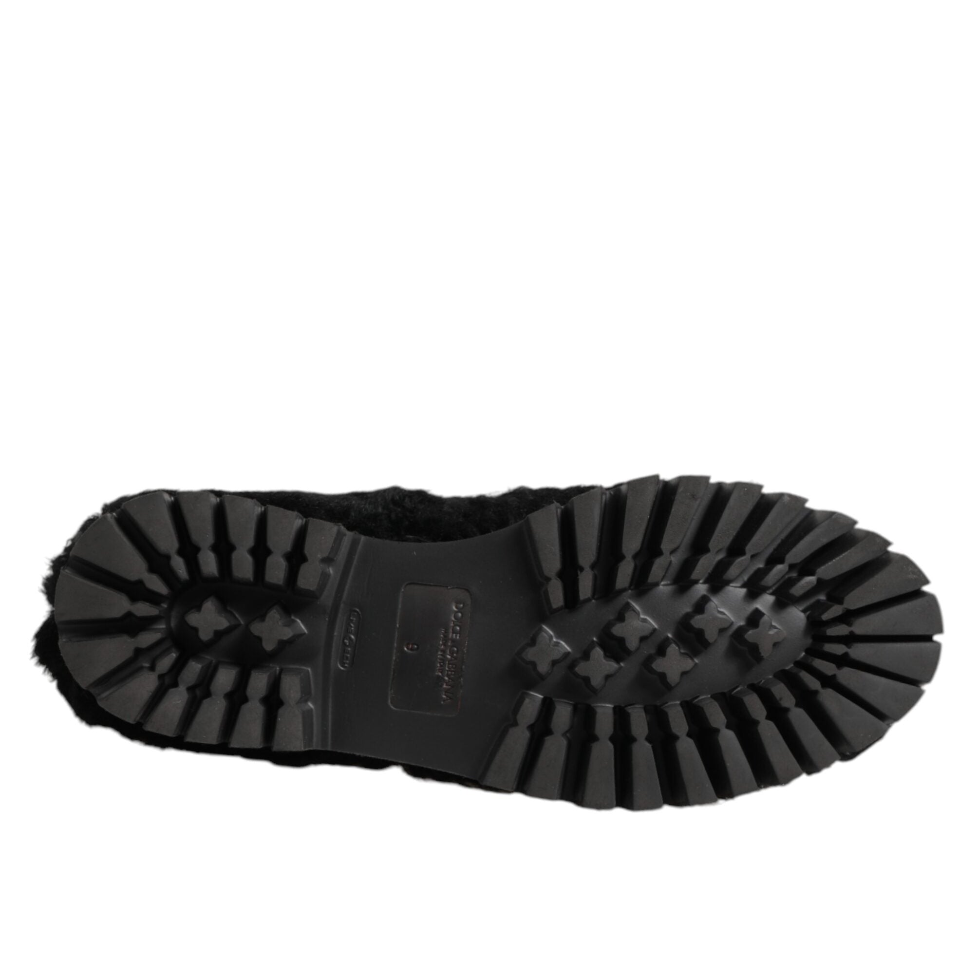 Dolce & Gabbana Black Fur Men's Slippers
