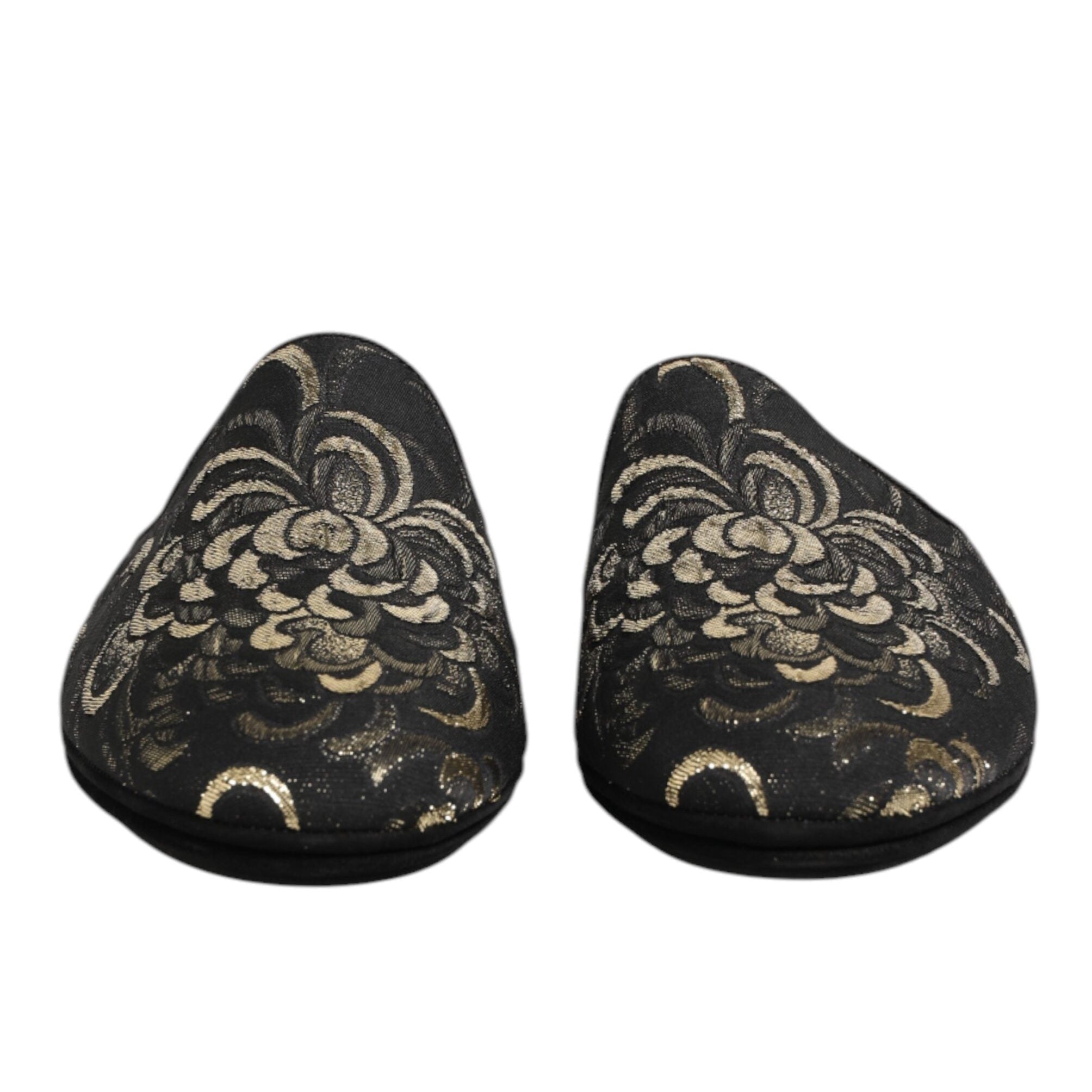Dolce & Gabbana Black Jacquard Slide Slippers