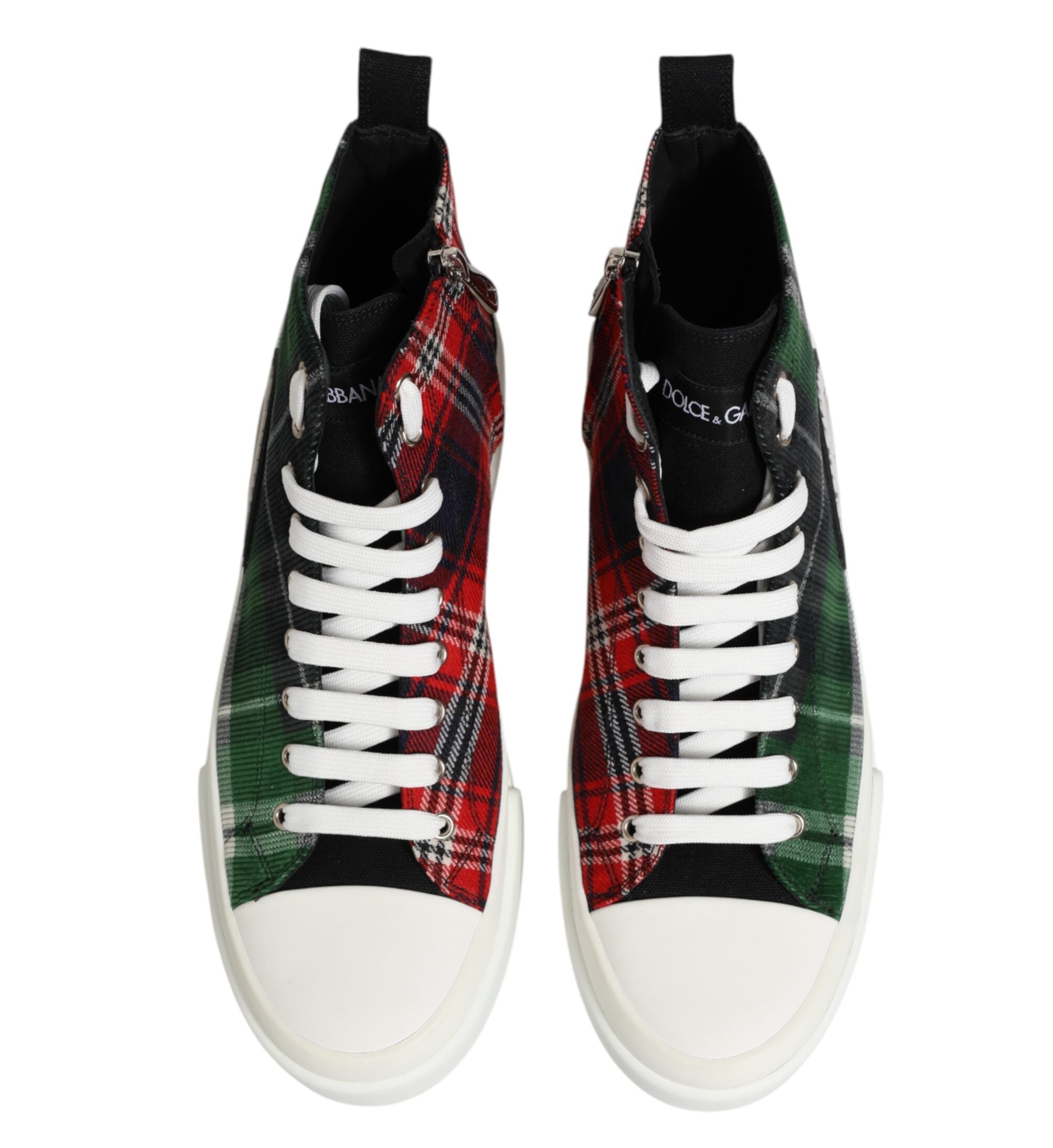 Dolce & Gabbana Plaid High Top Men's Sneakers